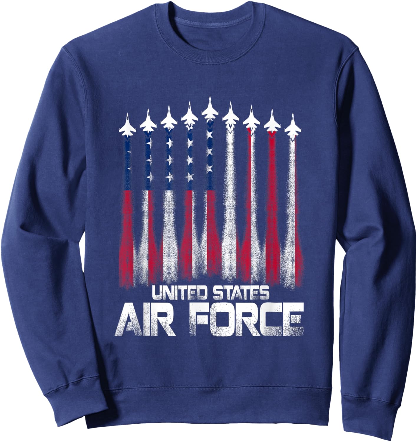 Air Force US Veterans American Flag 4th of July Patriotic Sweatshirt - Sweatshirt | Navy