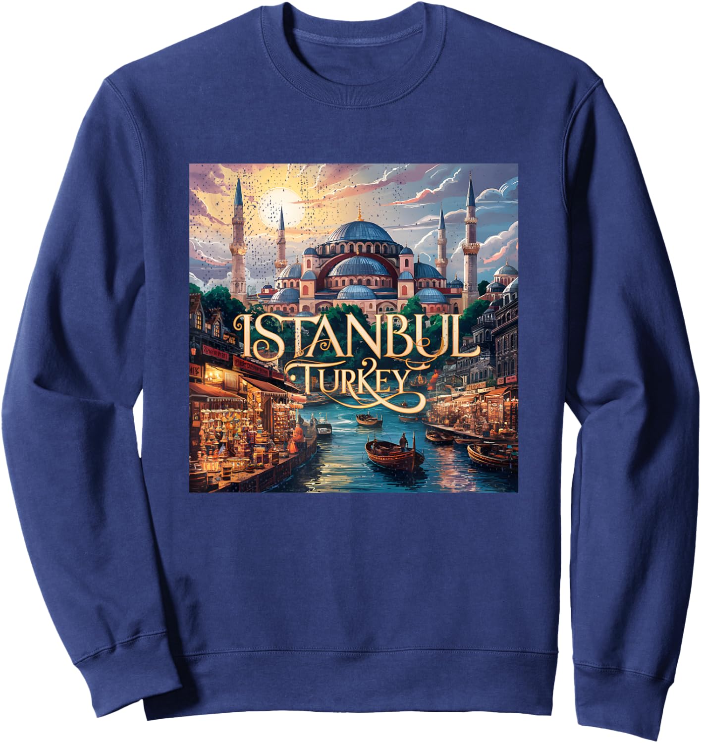 Vintage Istanbul Turkey Sweatshirt - Sweatshirt | Navy