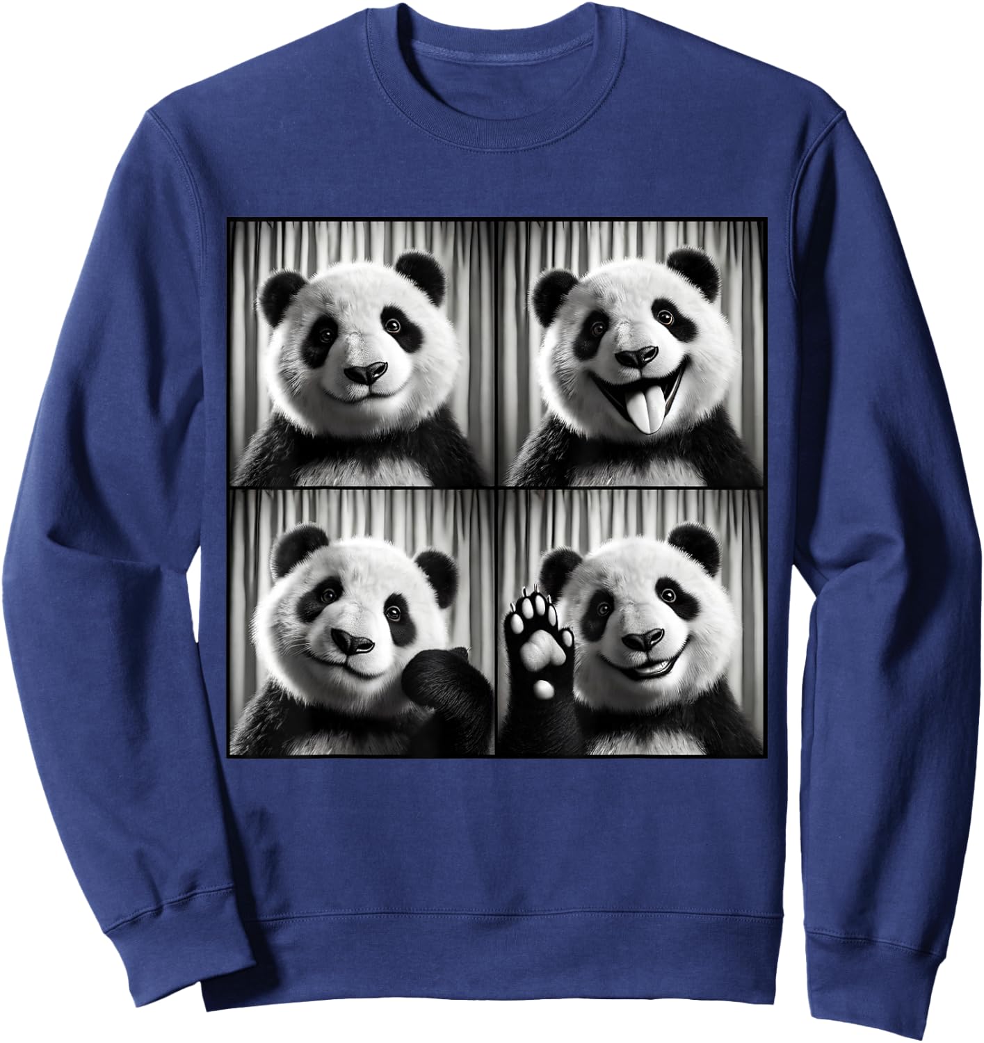 Cute Panda Selfie Photo Funny Photobooth Panda Lover Sweatshirt - Sweatshirt | Navy