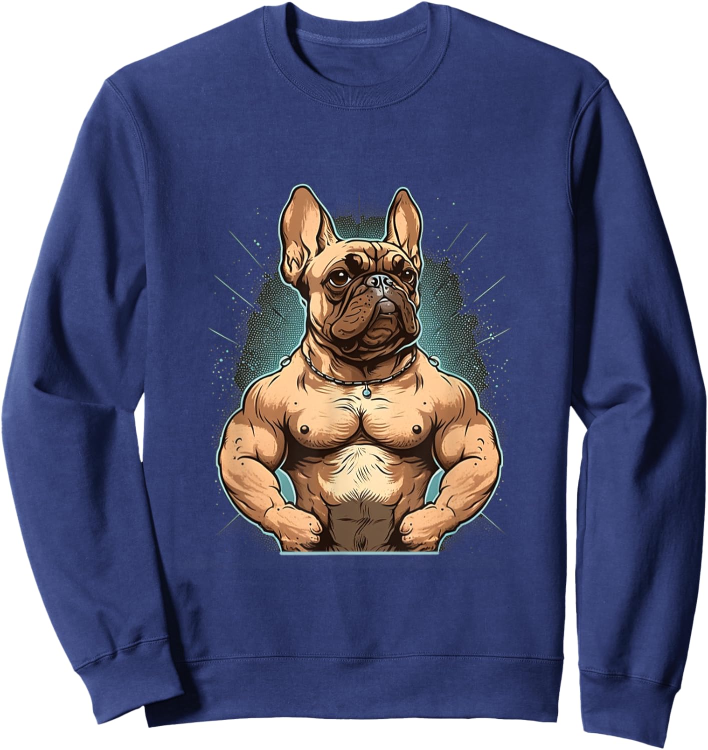 French Bulldog | Fitness Bodybuilding Gym Dog Sixpack Funny Sweatshirt - Sweatshirt | Navy