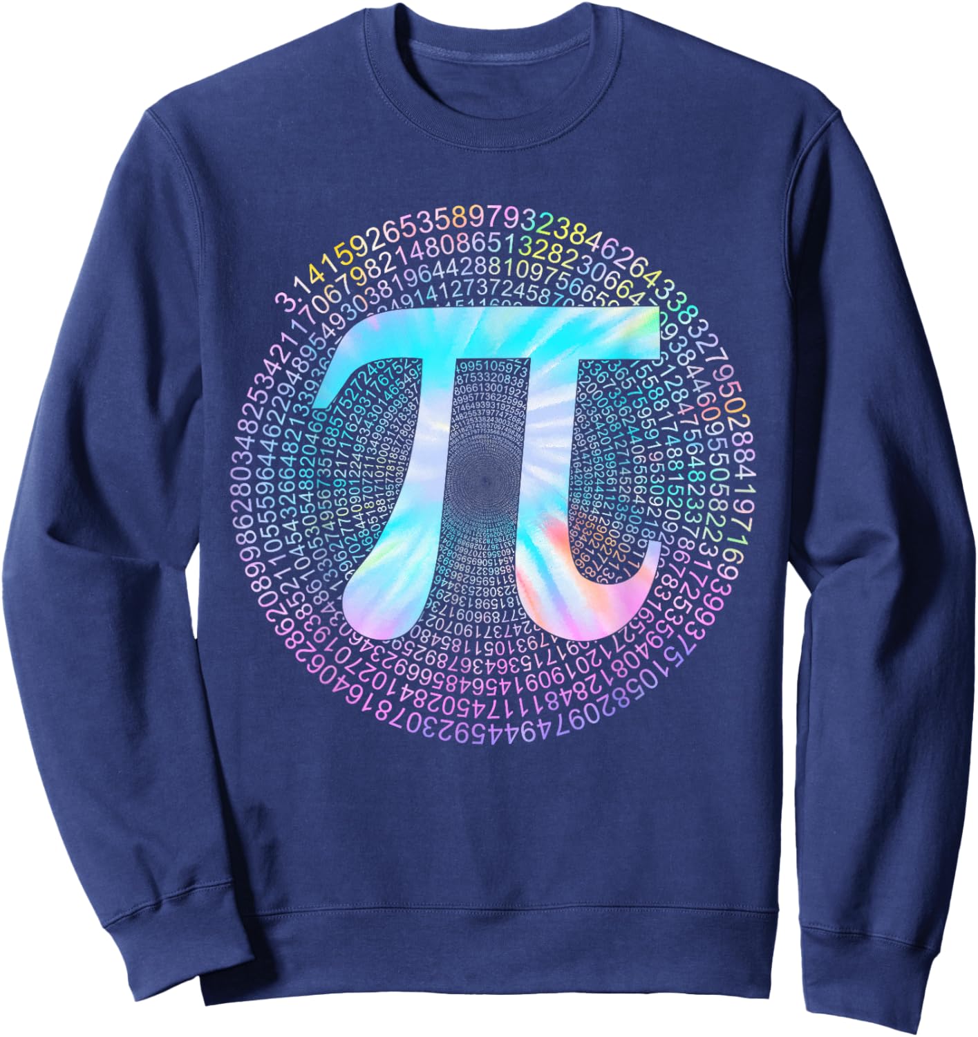 Tie Dye Pi 3,14 Pi Number Symbol Math Science Pi Day Sweatshirt - Sweatshirt | Navy