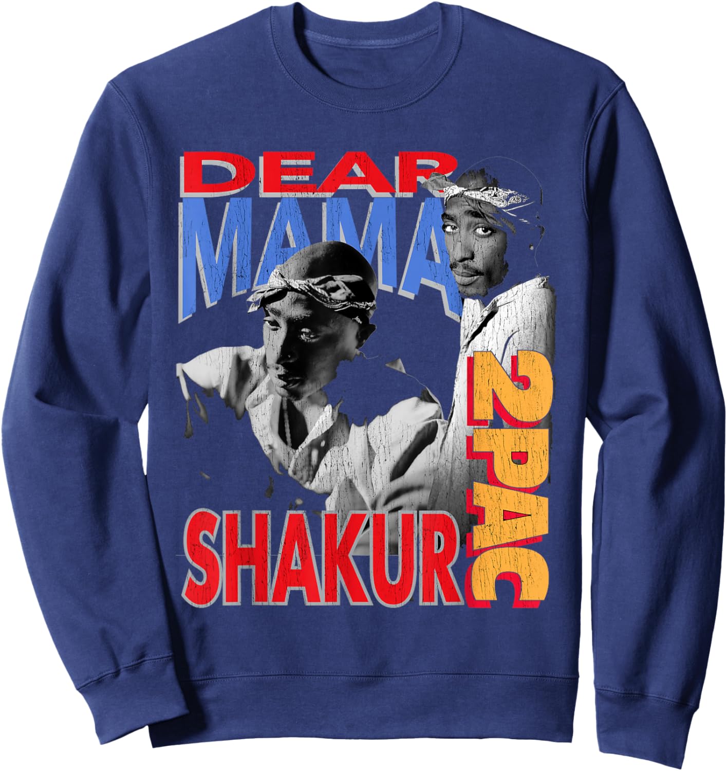 Official Tupac Dear Mama 2PAC Sweatshirt - Sweatshirt | Navy
