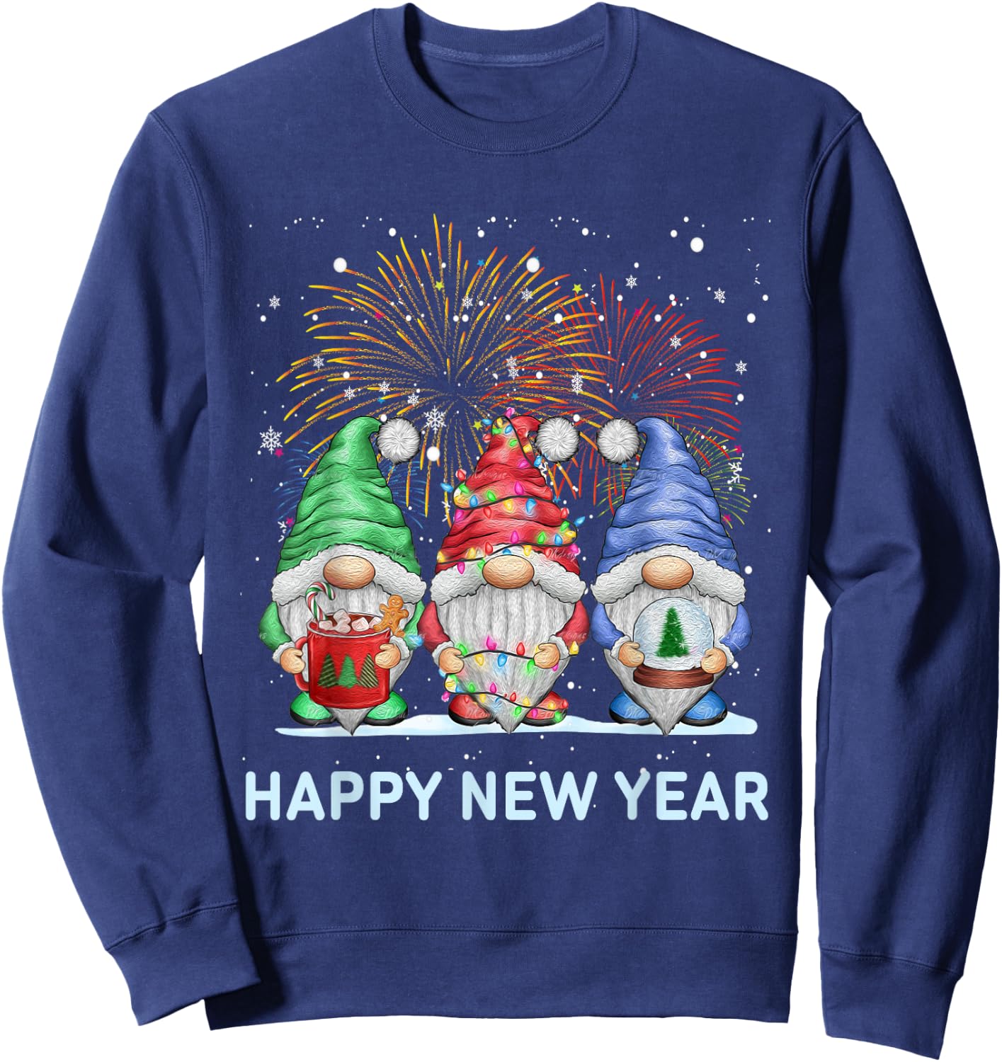 New Years Eve Party Gnomes Matching Family Outfit Costume Sweatshirt - Sweatshirt | Navy