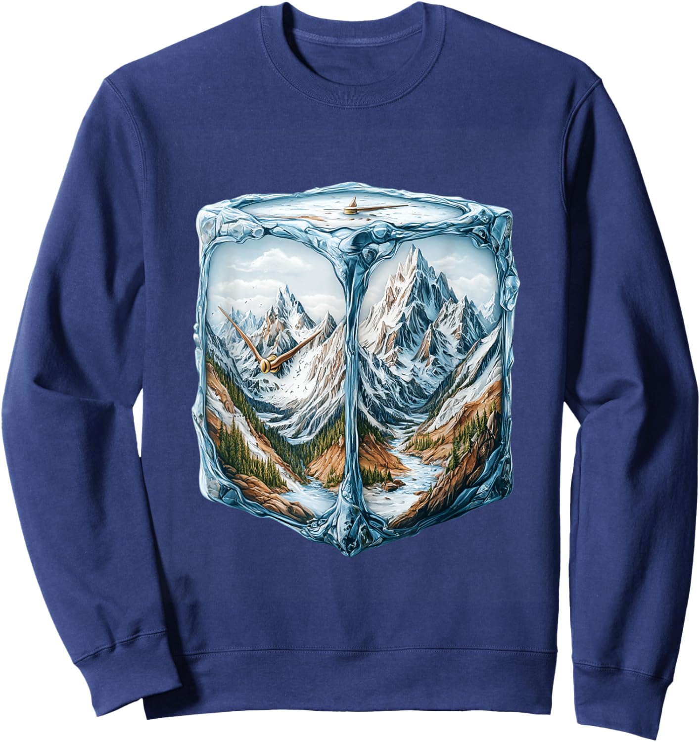 Adventure Scene with Clock in Ice Sweatshirt - Sweatshirt | Navy