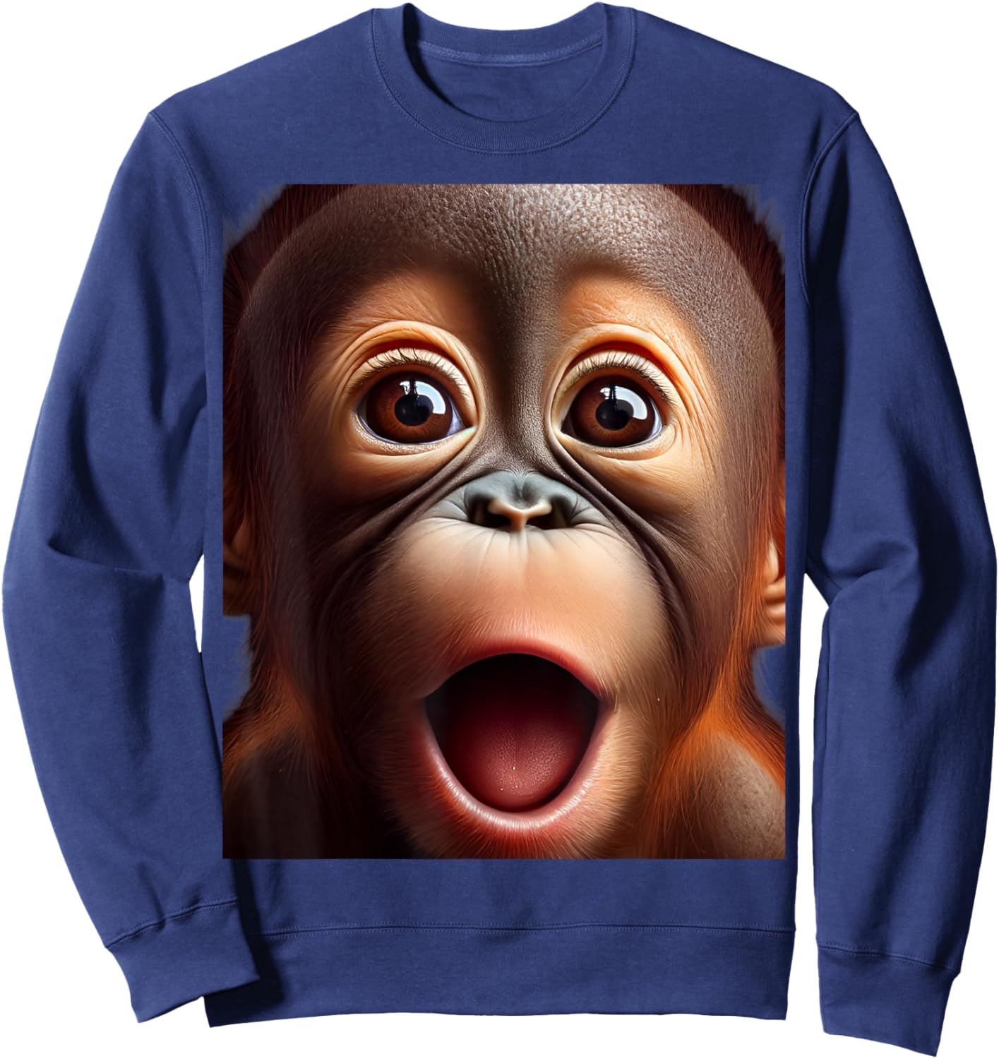 Funny Monkey Face baby orangutan Sweatshirt - Sweatshirt | Navy