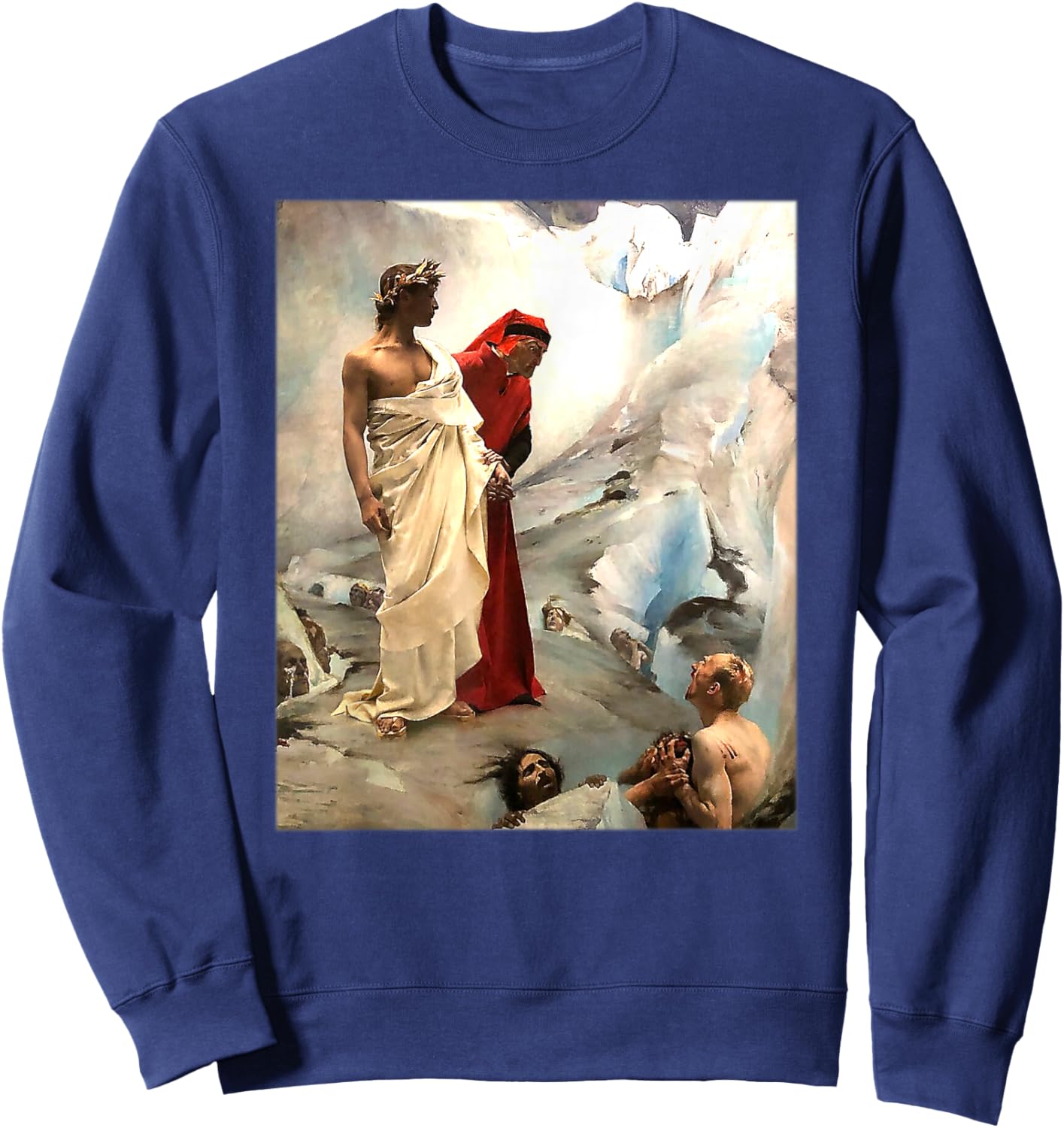 Dante and Virgil in Hell by Gustave Courtois (1879) Sweatshirt - Sweatshirt | Navy