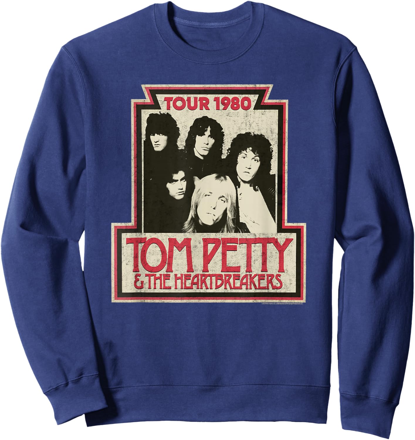 Tom Petty and The Heartbreakers 1980 Tour Poster Sweatshirt - Sweatshirt | Navy