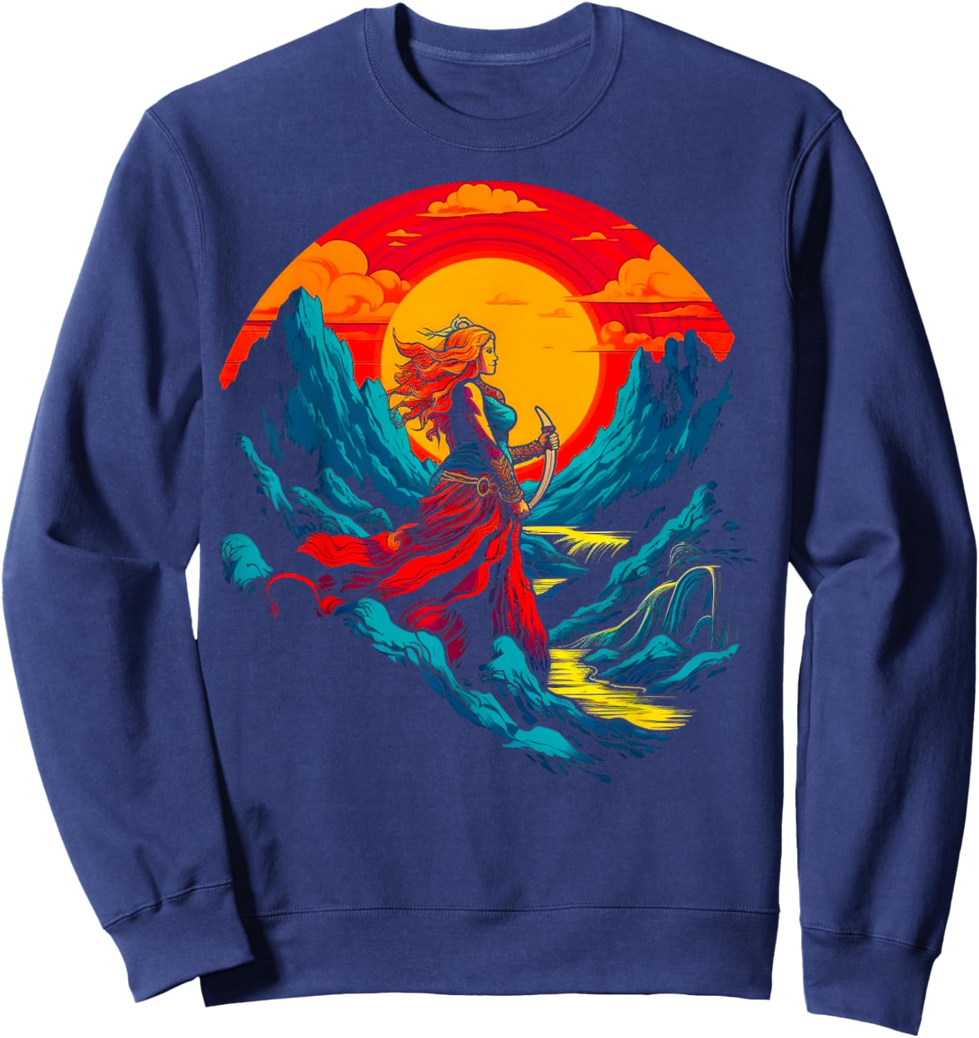 Freya Norse Mythology Viking Sweatshirt - Sweatshirt | Navy