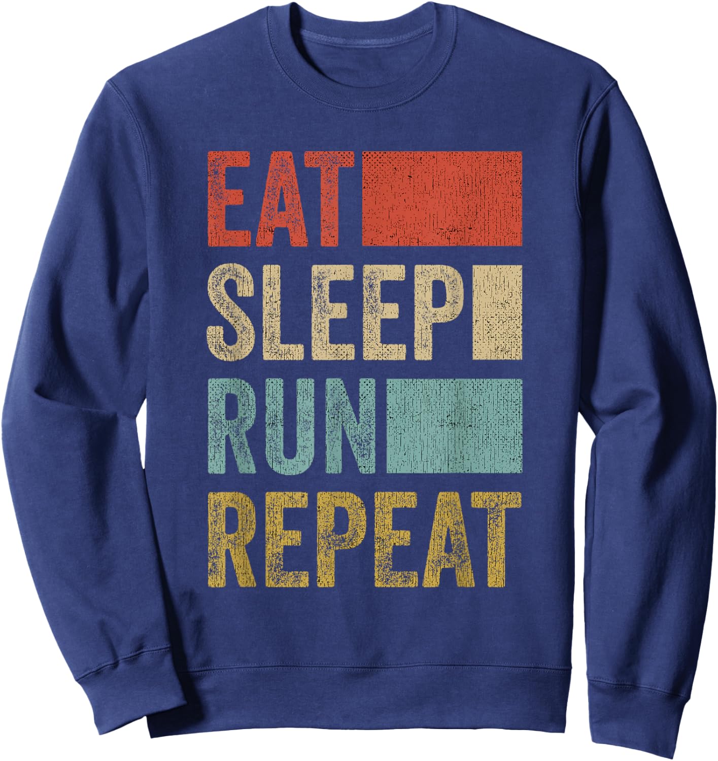 Running Jogging Gift Retro Eat Sleep Run Sweatshirt - Sweatshirt | Navy