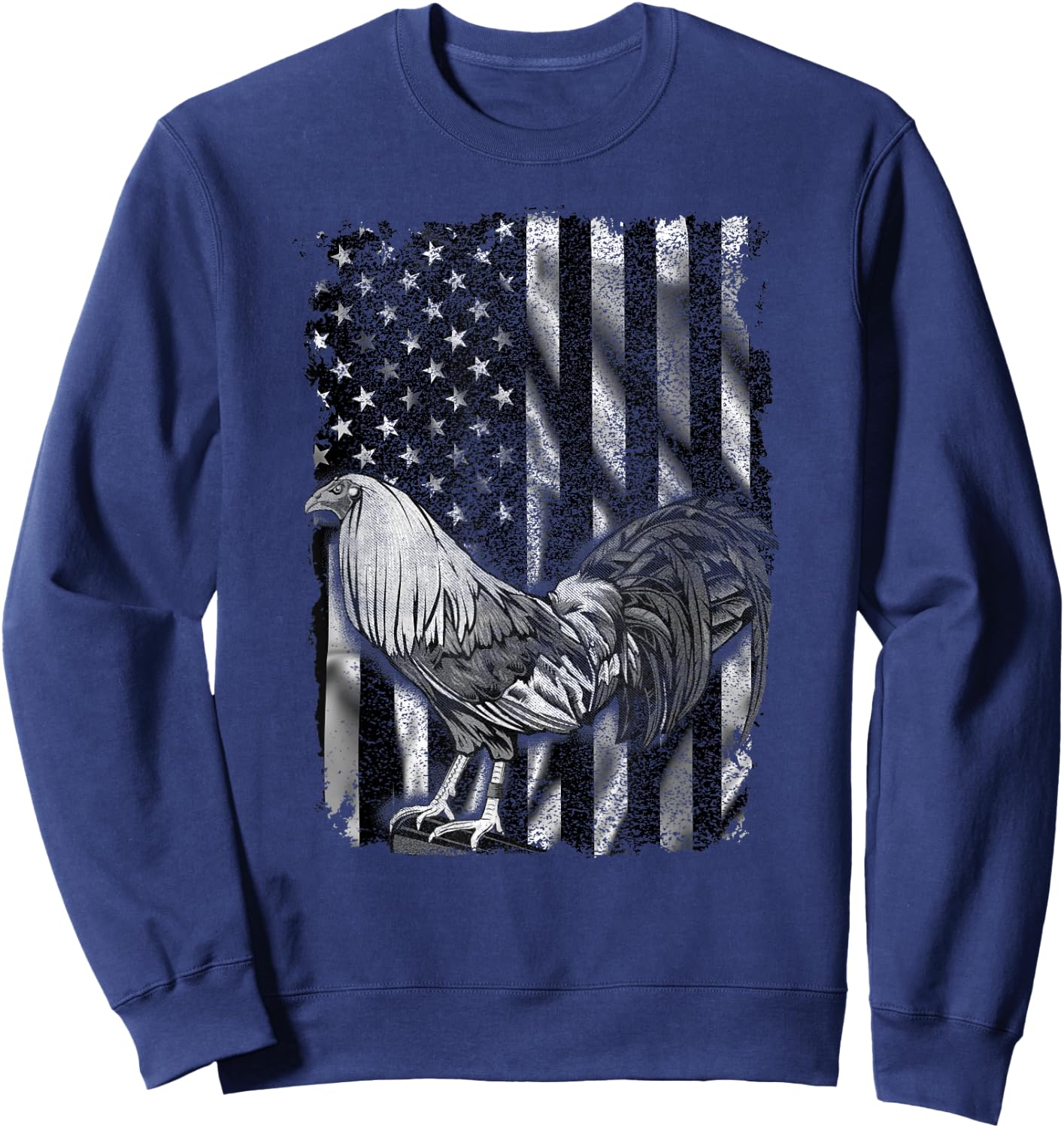 US Flag Cock Fight Enthusiast T Shirt - Cock Fight Shirt Sweatshirt - Sweatshirt | Navy