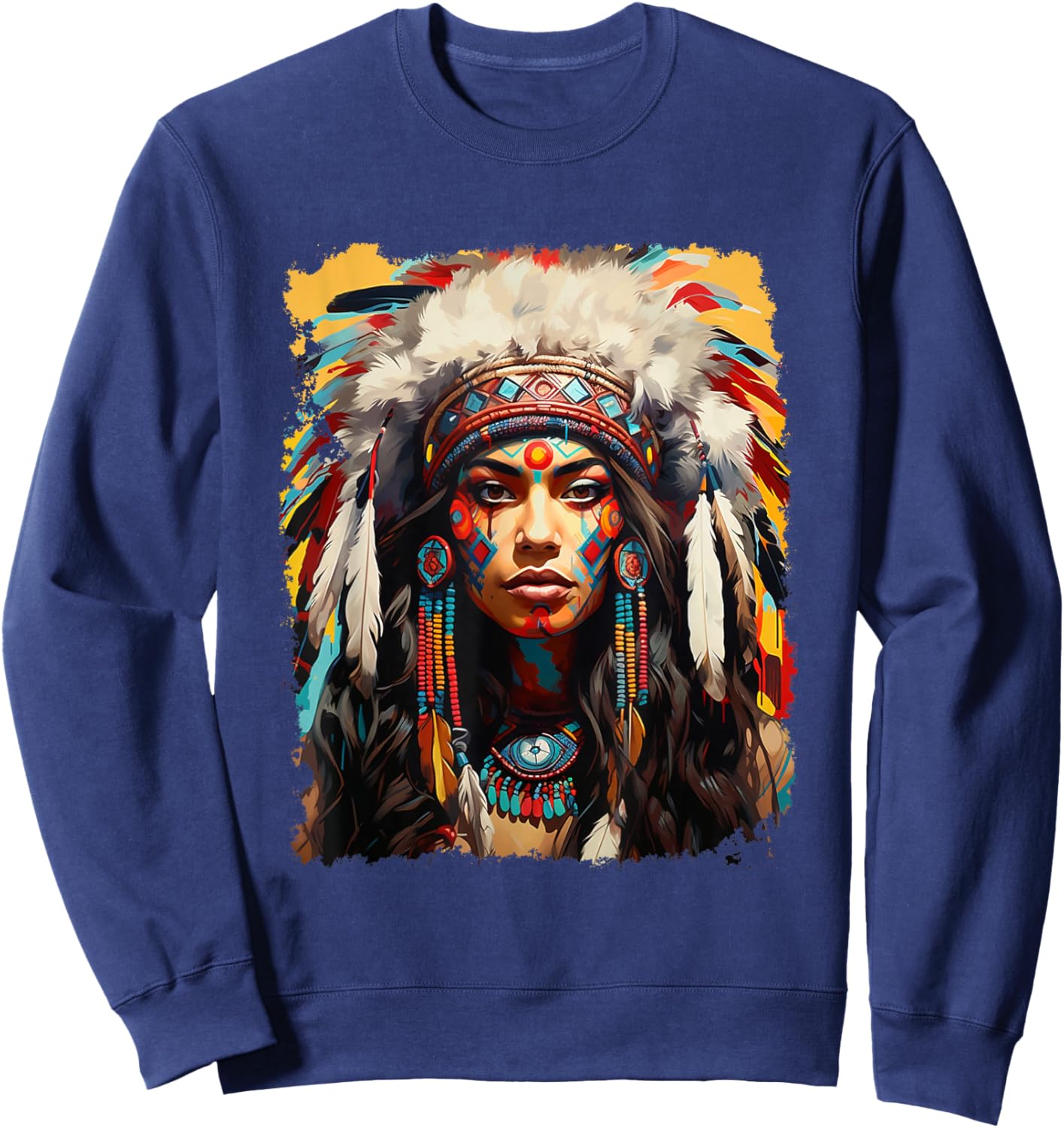 Beautiful Native American Sweatshirt - Sweatshirt | Navy