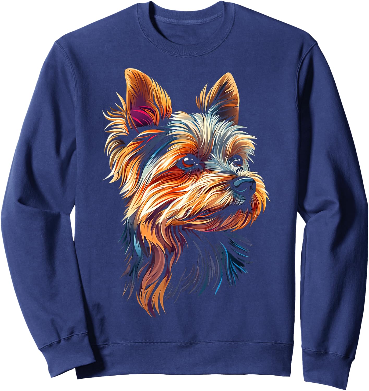 Silky Terrier Dog Motif Pet Illustration Silky Terrier Women Kids Sweatshirt - Sweatshirt | Navy