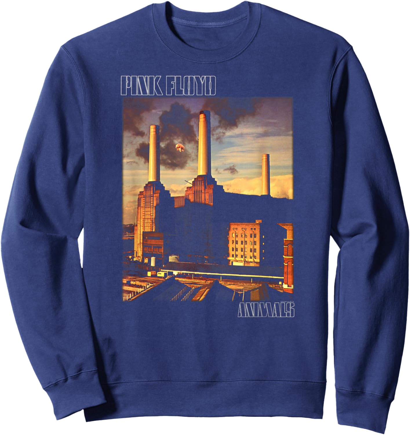 Official Pink Floyd Animal Cover Rock Band Sweatshirt - Sweatshirt | Navy