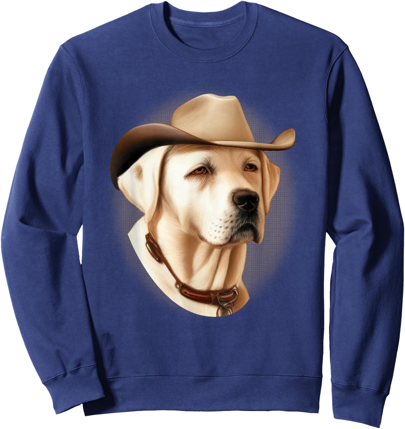 White Labrador Retriever Dog - Funny Sherif Cowboy White Lab Sweatshirt - Sweatshirt | Navy
