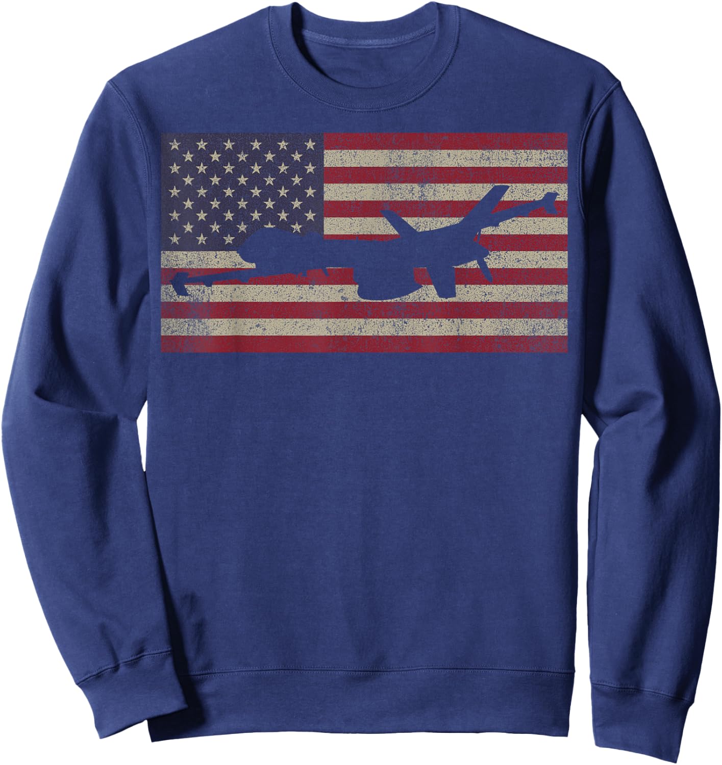 MQ-9 Reaper Guardian UAV Drone American Flag Sweatshirt - Sweatshirt | Navy