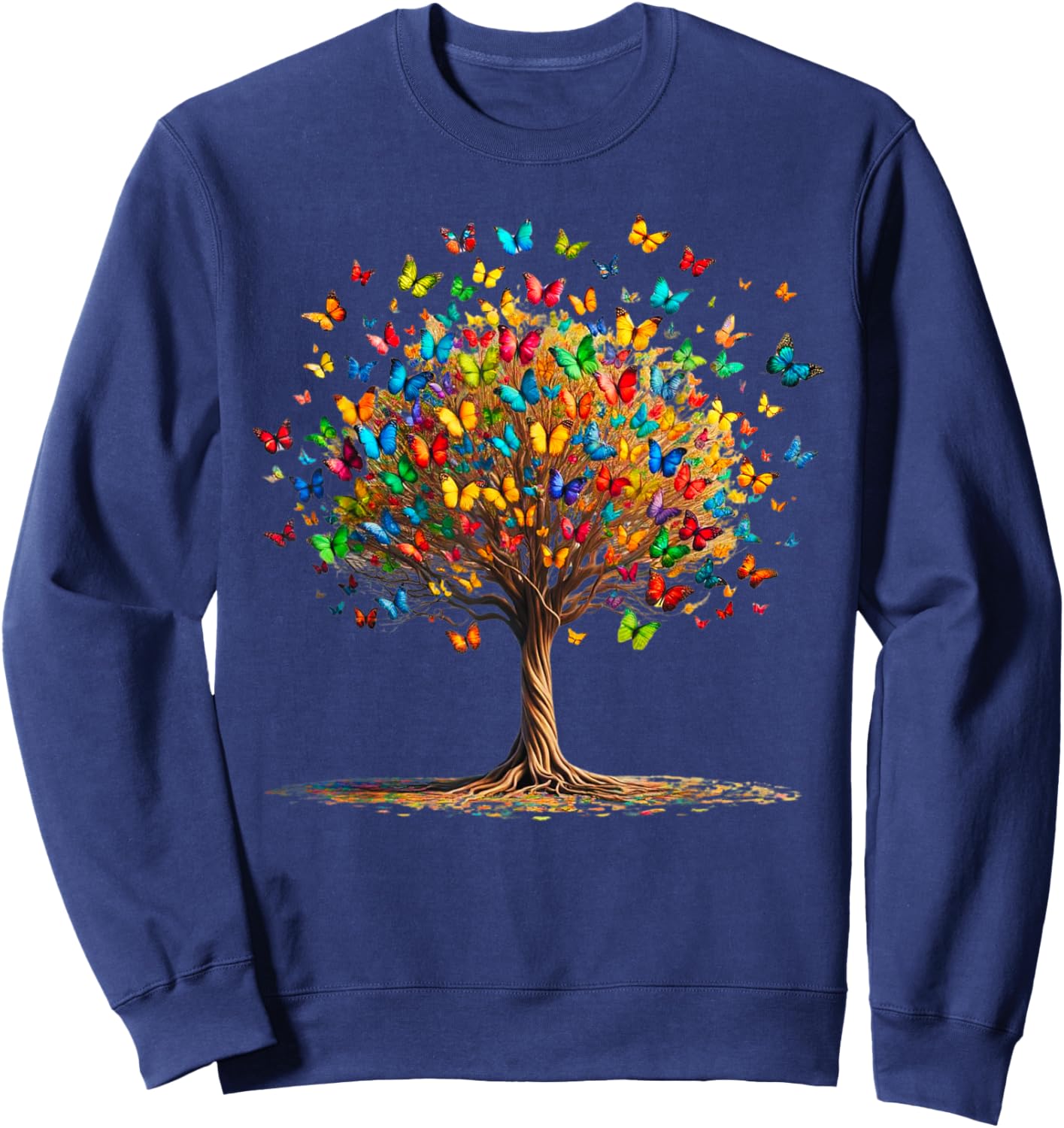 Butterflies Tree Nature Butterfly Lover Lepidopterist Sweatshirt - Sweatshirt | Navy