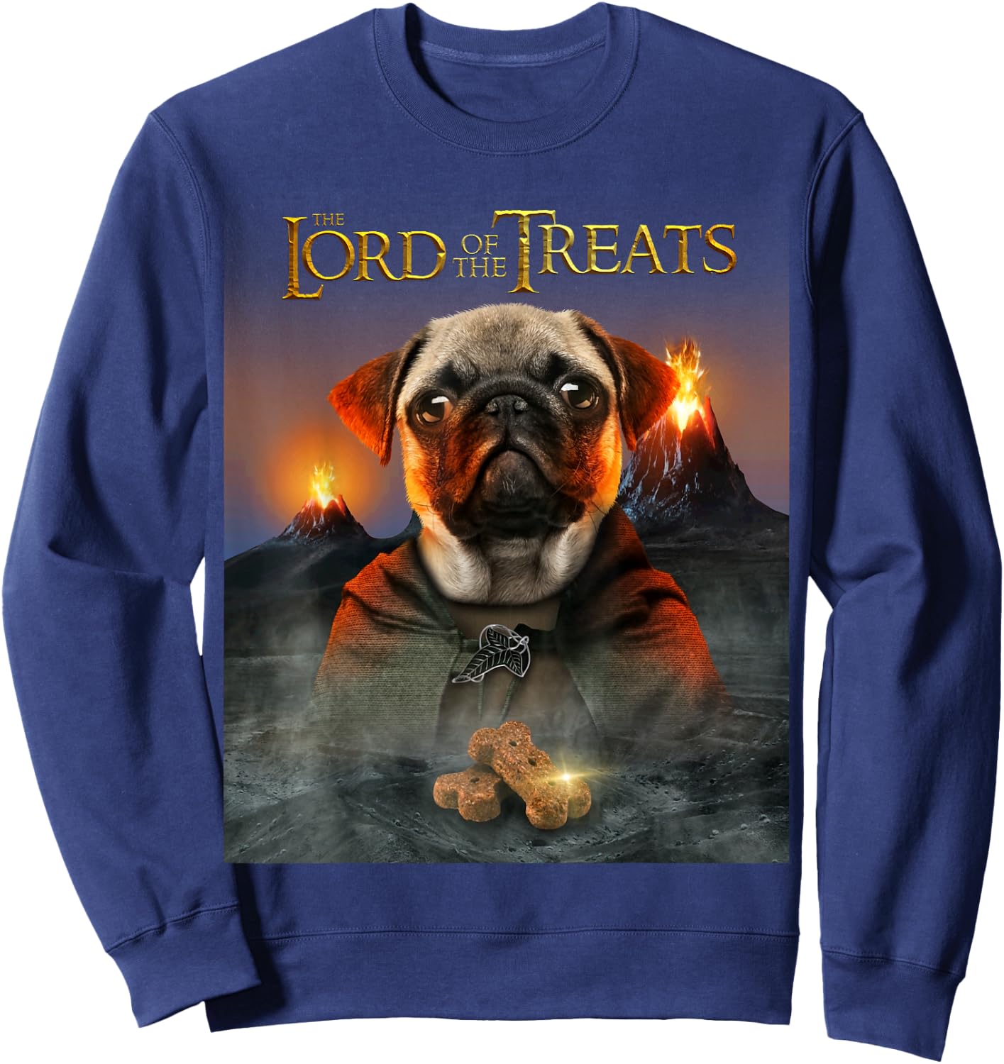 LORD OF THE TREATS - Funny & Cute Pug Puppy Sweatshirt - Sweatshirt | Navy
