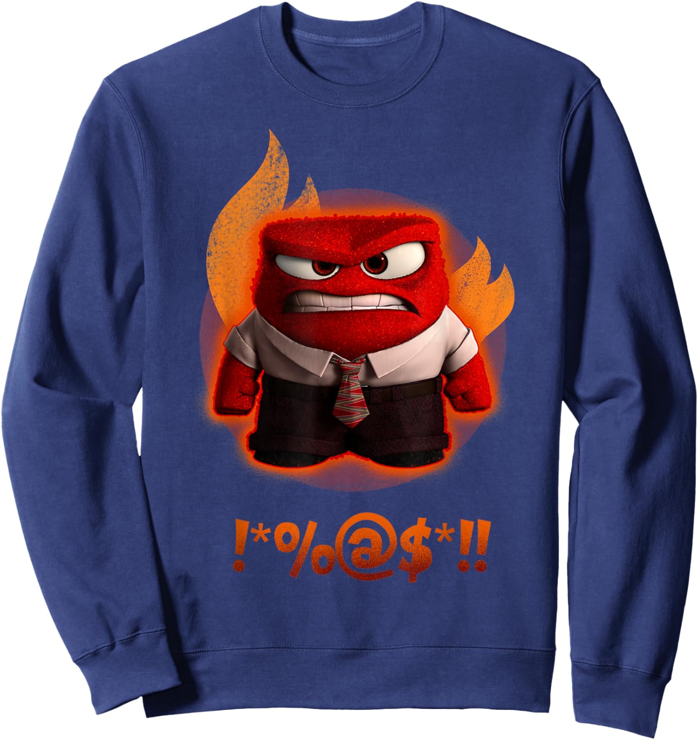 Disney Pixar Inside Out Anger Shouting Curses Fiery Shot Sweatshirt - Sweatshirt | Navy