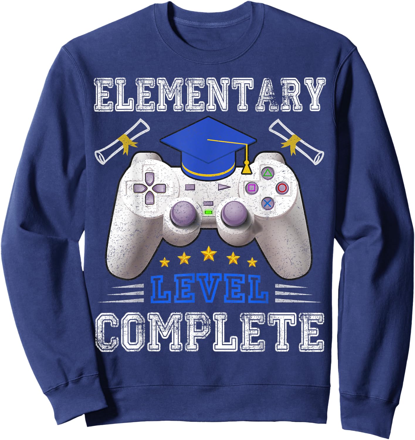 Elementary Level Complete Class Of 2025 Graduation Sweatshirt - Sweatshirt | Navy