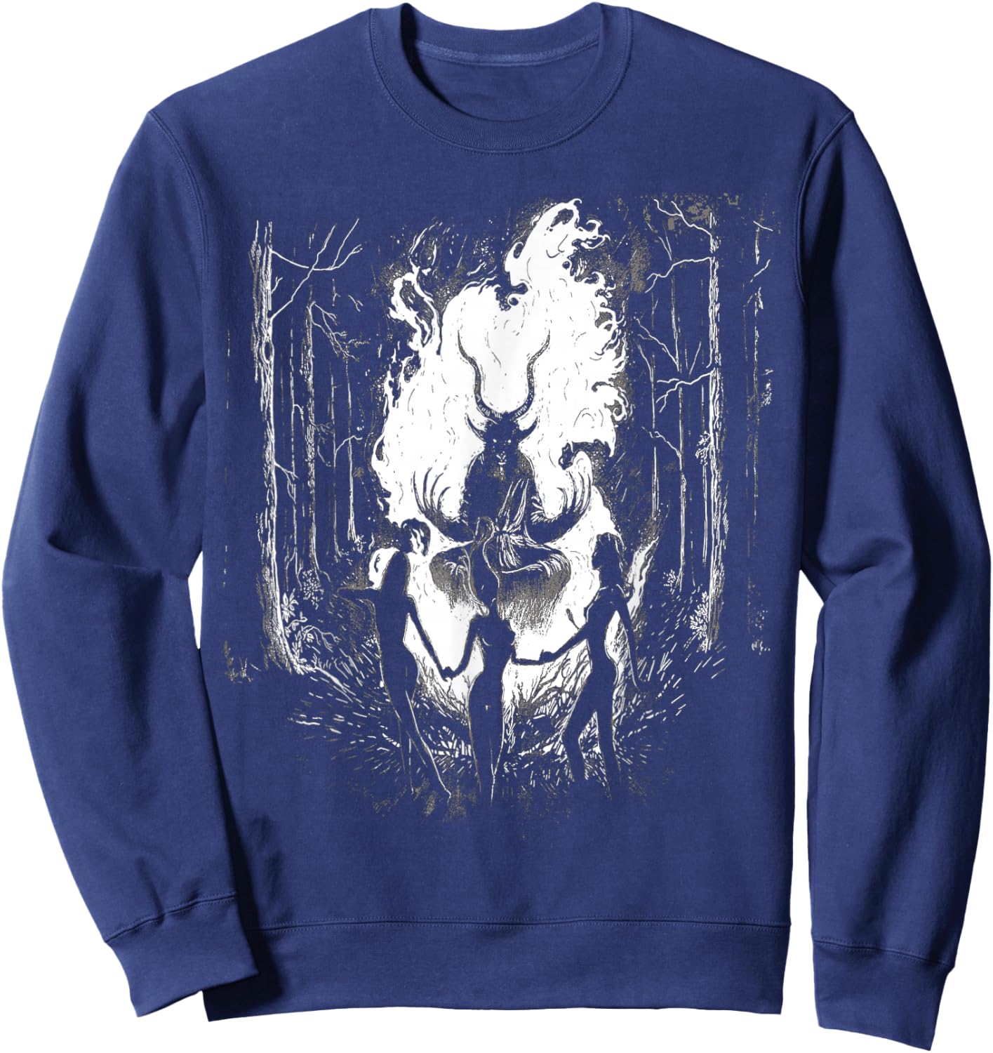 Witches Dancing With Baphomet Occult Witch Gothic Sabbath Sweatshirt - Sweatshirt | Navy