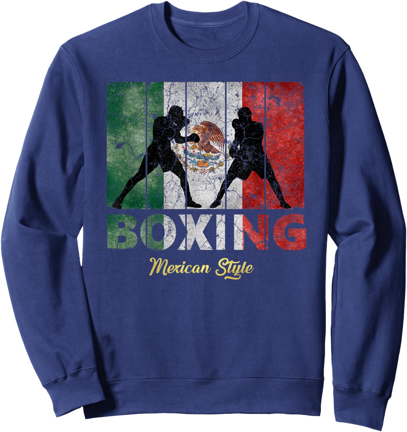 Mexican Vintage style boxing Great Boxing Sweatshirt - Sweatshirt | Navy