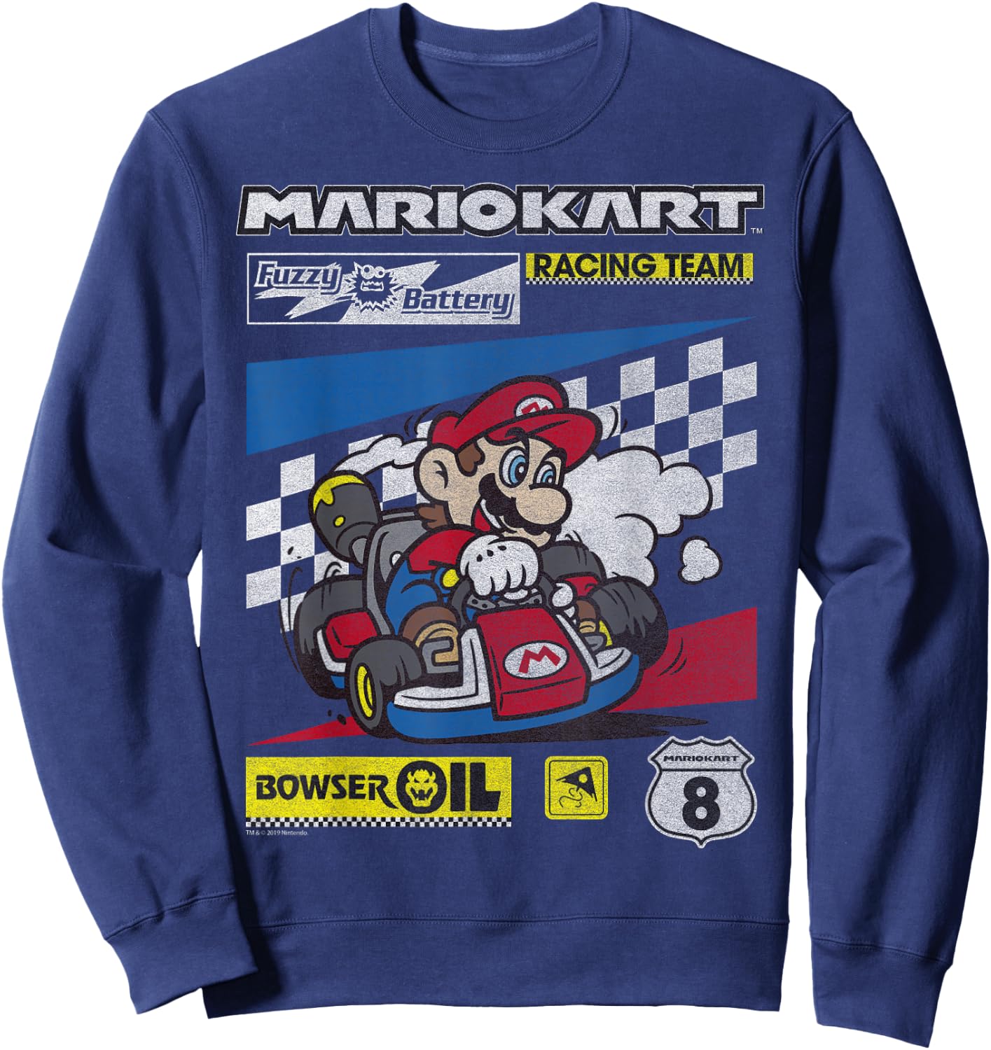 Mario Kart Racing Team Drifting Bold Poster Sweatshirt - Sweatshirt | Navy