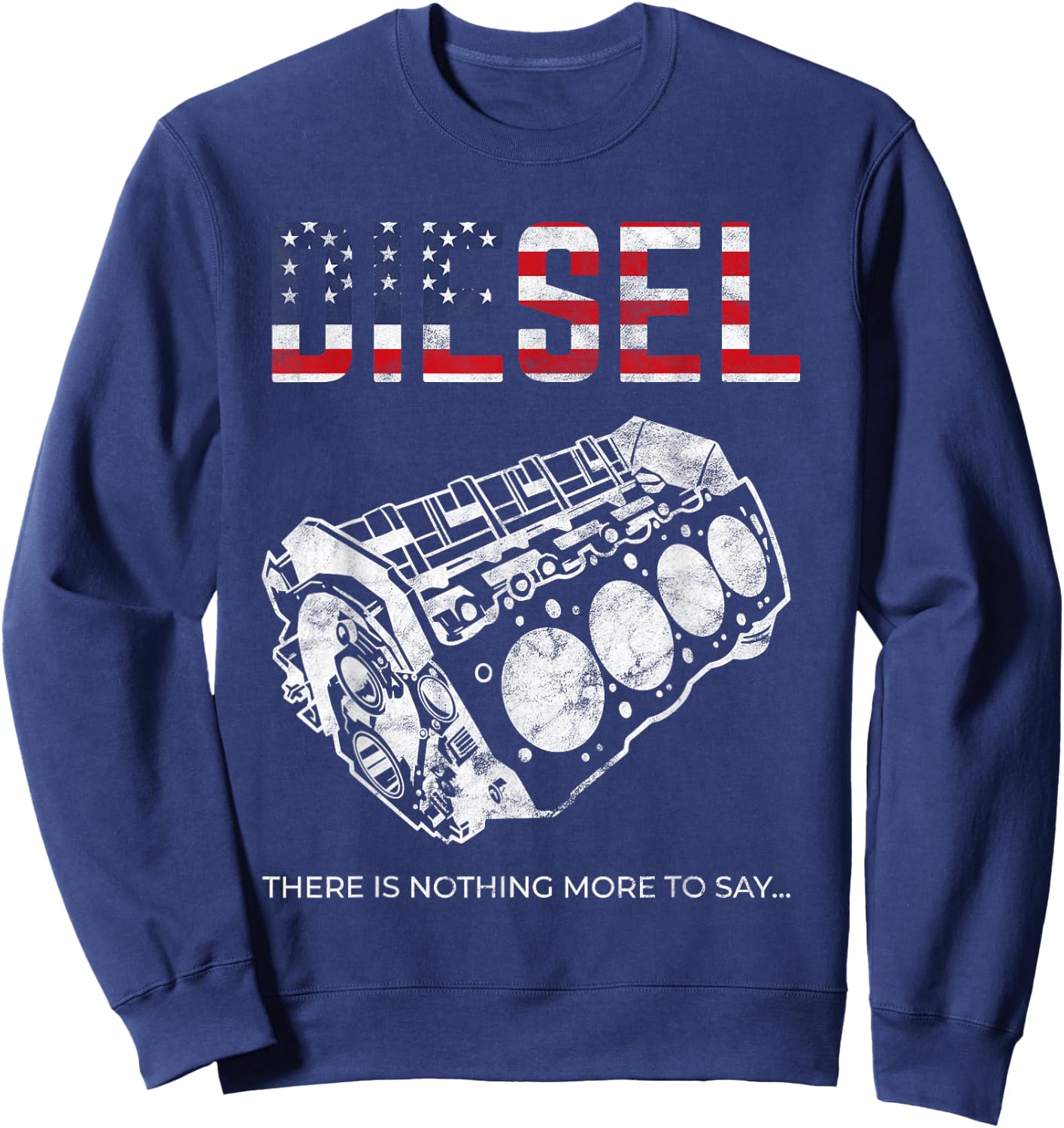 Diesel Car Engine USA Flag Mechanic Sweatshirt - Sweatshirt | Navy