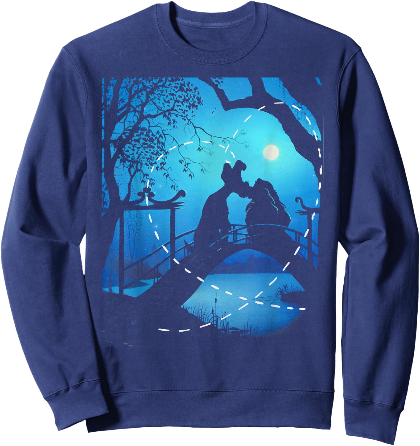 Disney The Lady and The Tramp Night Time Silhouette Sweatshirt - Sweatshirt | Navy