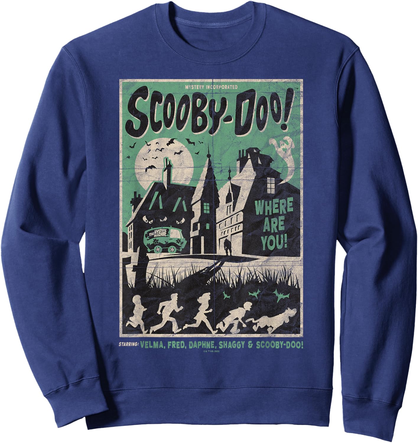 Scooby-Doo Mystery Incorporated Scary House Movie Poster Sweatshirt - Sweatshirt | Navy