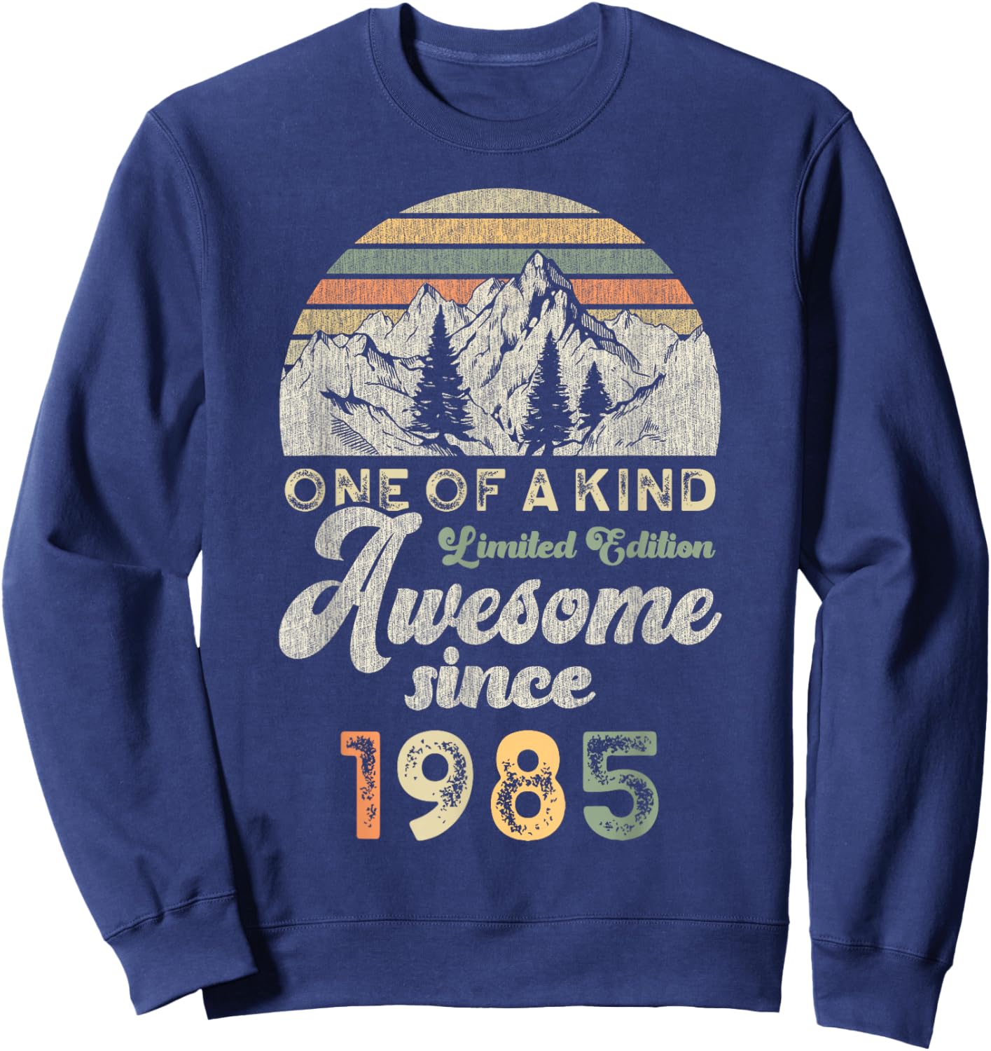 Awesome Since 1985 Birthday 40 Years Mountains Sweatshirt - Sweatshirt | Navy