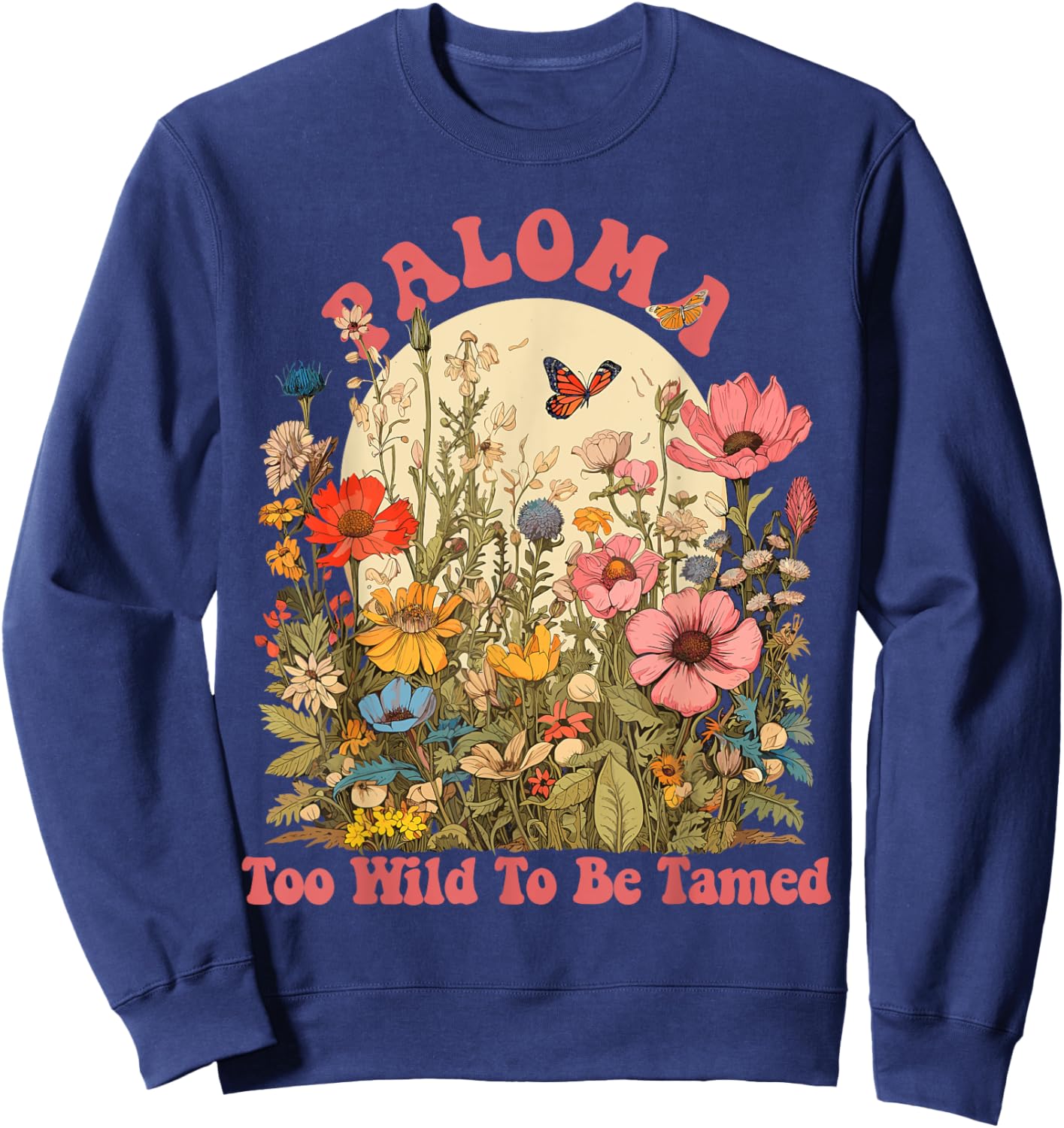 PALOMA Name Cute Retro Girls Wildflower PALOMA Name Sweatshirt - Sweatshirt | Navy