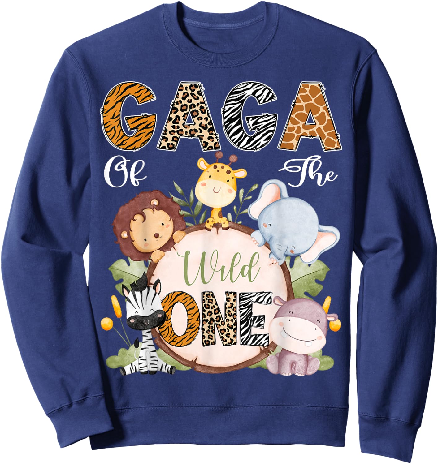 Gaga Of The Wild One 1St Birthday Safari Woodland Sweatshirt - Sweatshirt | Navy