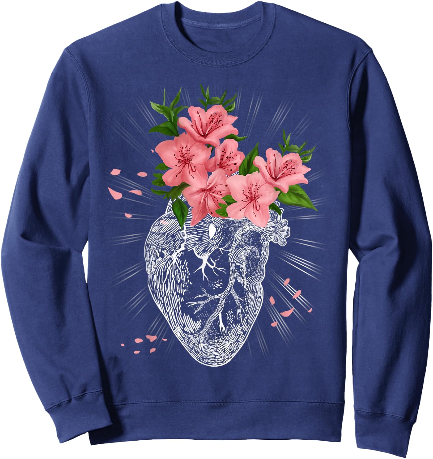 Pastel Goth Gift Cardiologist Human Heart Anatomical Emo Sweatshirt - Sweatshirt | Navy