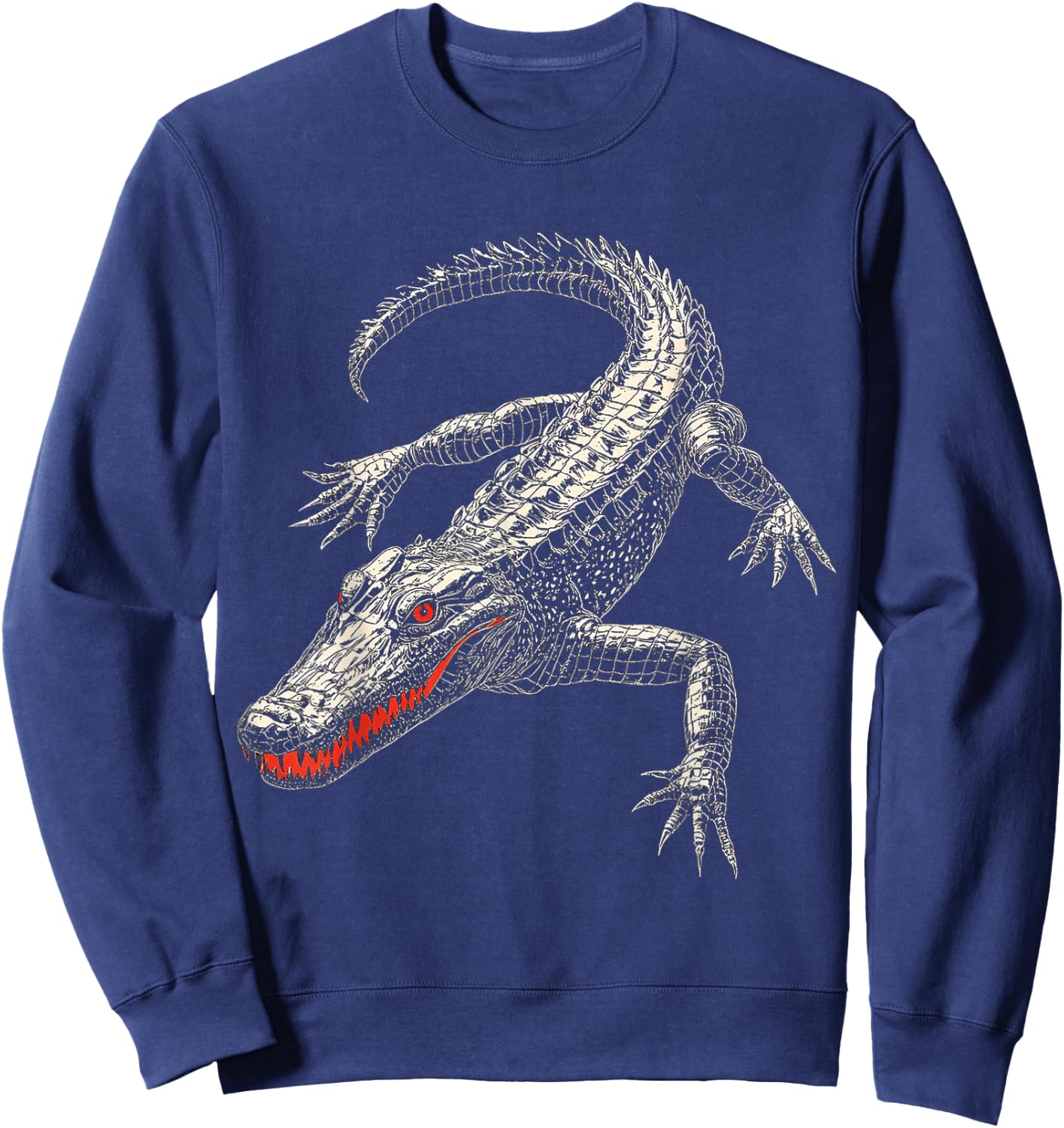 Crocodile Animal Graphic Artwork Crocodile Sweatshirt - Sweatshirt | Navy