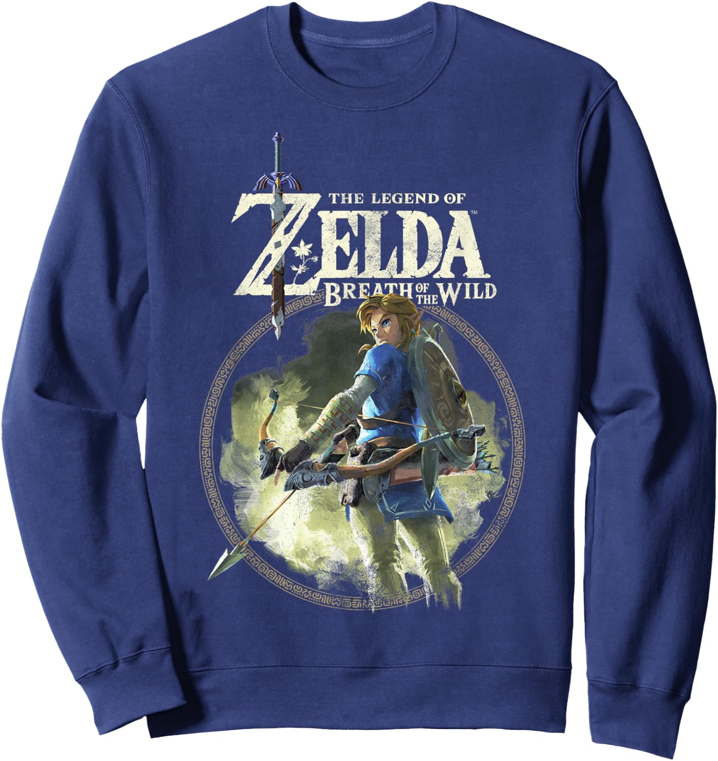 The Legend of Zelda Breath of The Wild Link Circle Portrait Sweatshirt - Sweatshirt | Navy