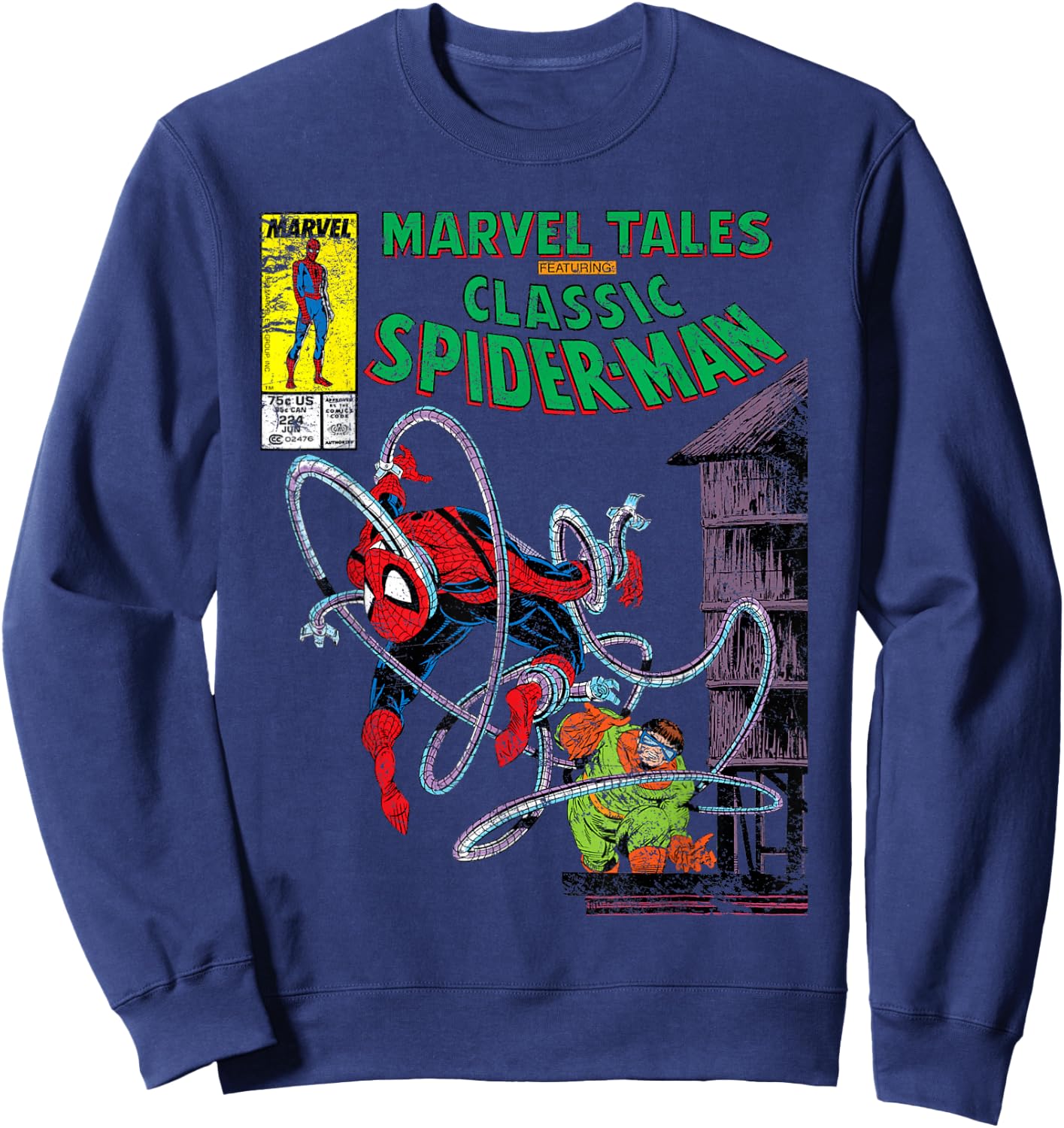Marvel Spider-Man vs. Doctor Octopus Retro Comic Sweatshirt - Sweatshirt | Navy