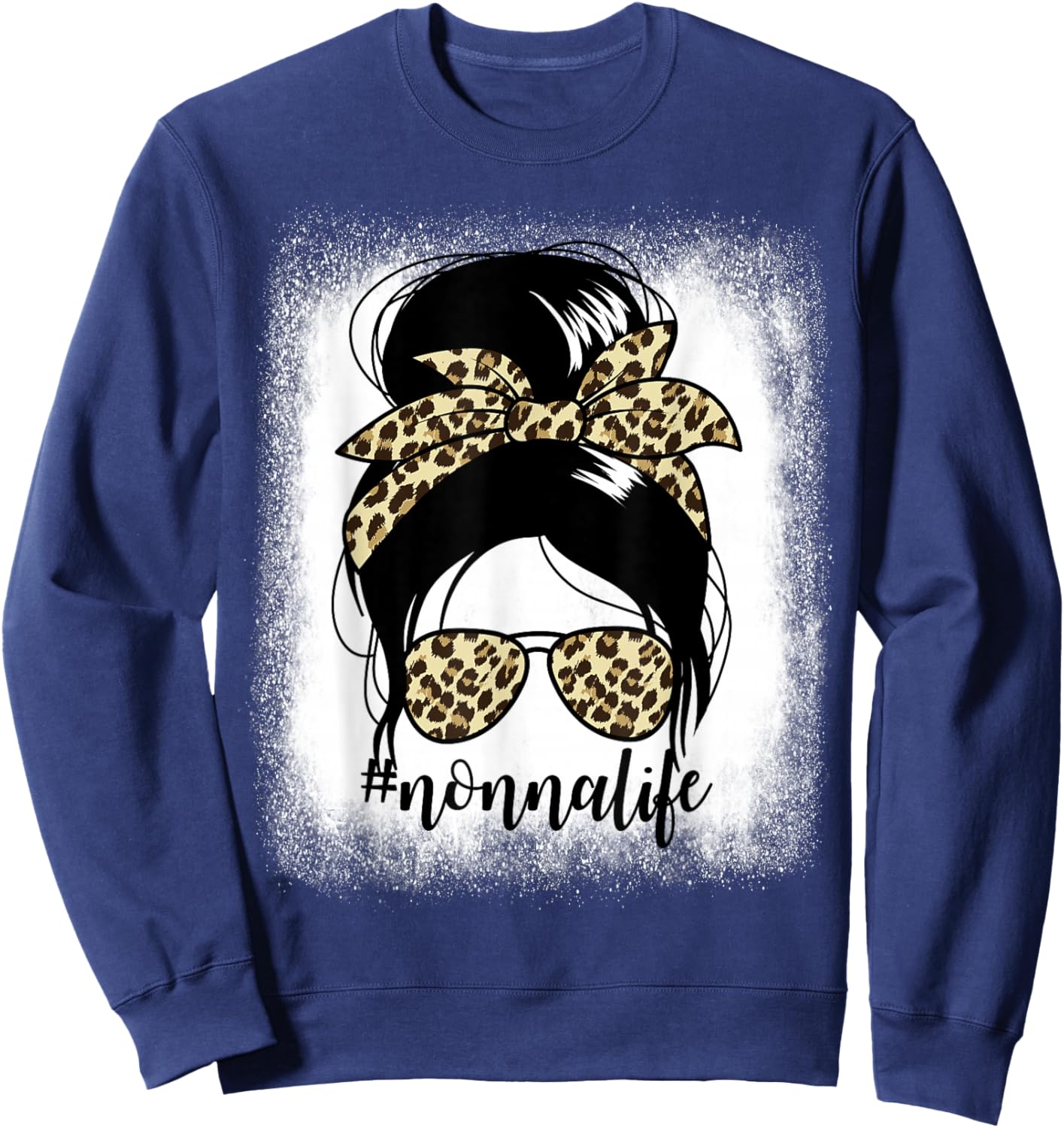 Nonnalife Messy Bun Mother's Day Grandma Nonna Sweatshirt - Sweatshirt | Navy