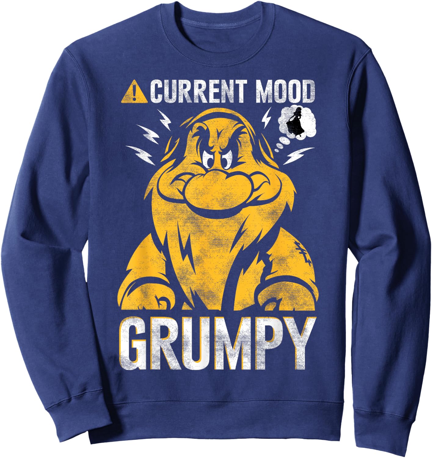 Disney Snow White Grumpy Dwarf Current Mood Sweatshirt - Sweatshirt | Navy