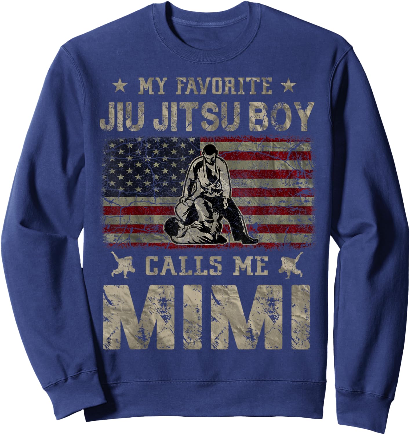 My Favorite Jiu Jitsu Boy Calls Me Mimi Mother's Day Sweatshirt - Sweatshirt | Navy