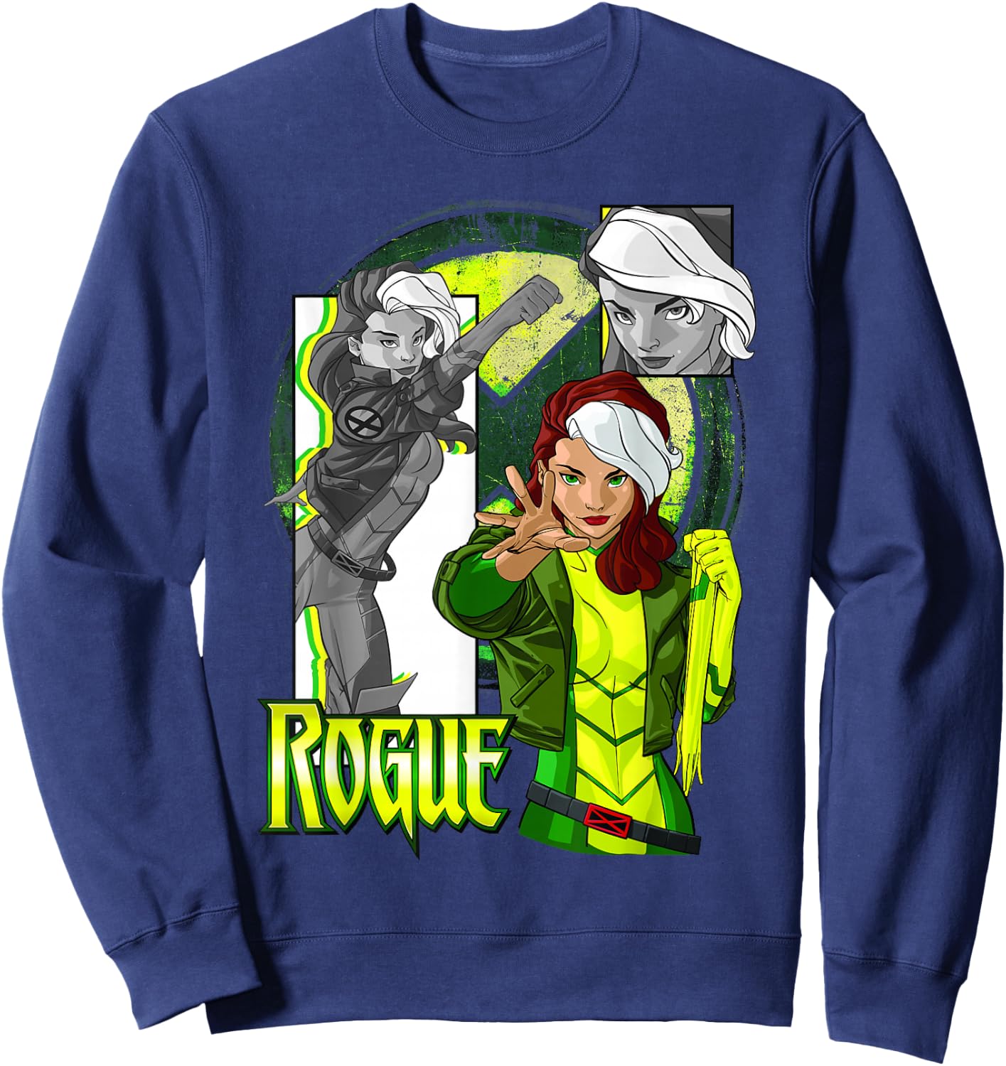 Marvel X-Men Rogue Collage Panel Logo Sweatshirt - Sweatshirt | Navy