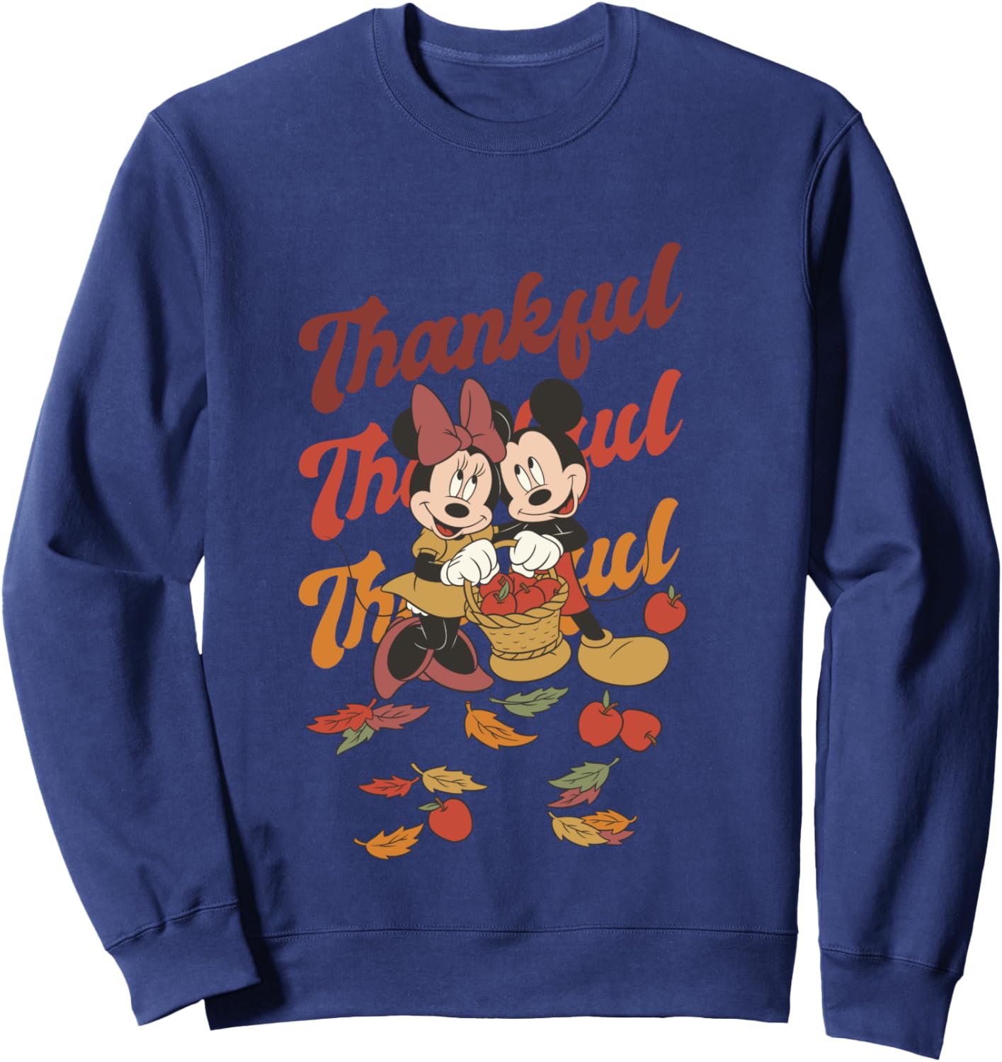 Disney Mickey and Friends Thanksgiving Classic Thankful Duo Sweatshirt - Sweatshirt | Navy