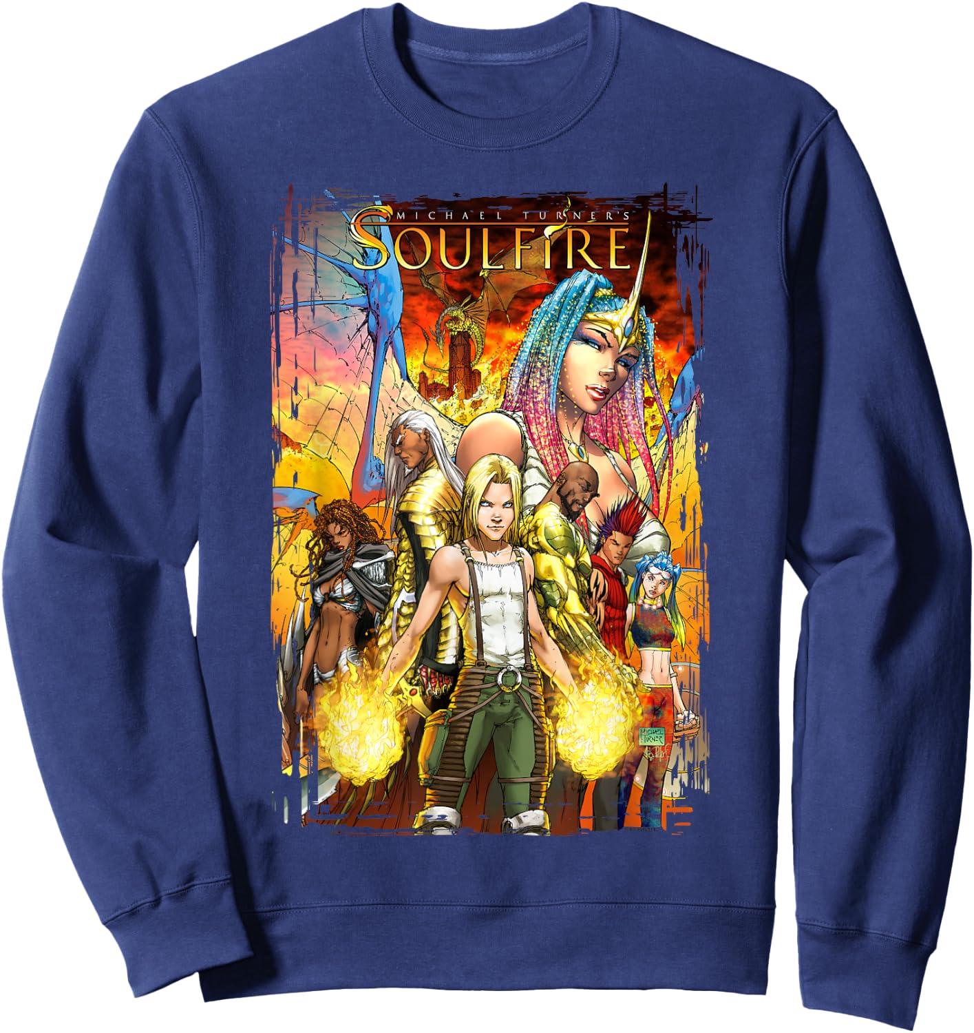 Michael Turner's Soulfire Characters Poster Sweatshirt - Sweatshirt | Navy