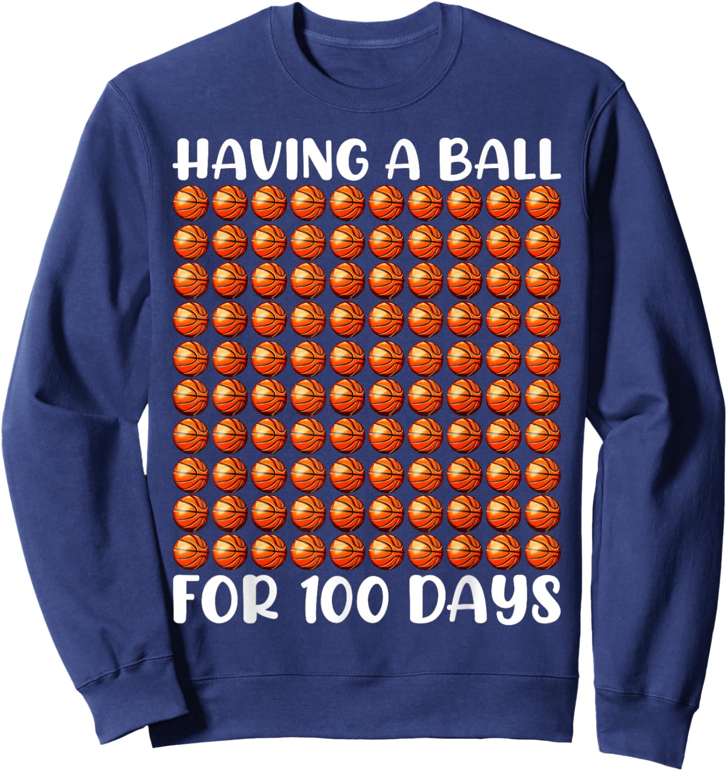 100 Days Of School Basketball 100th Day 100 Days Smarter Boy Sweatshirt - Sweatshirt | Navy