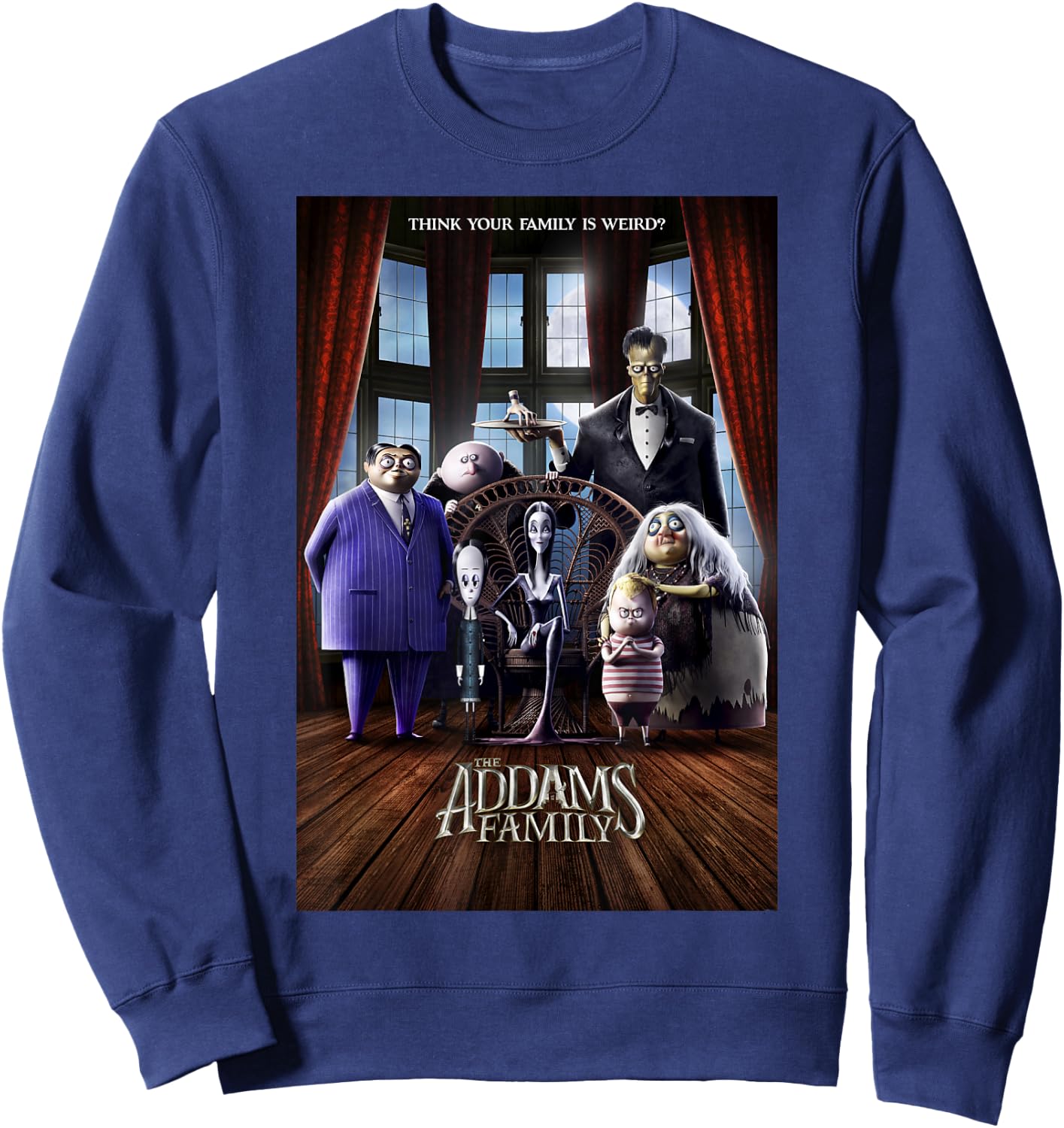 Addams Family Group Shot Portrait Movie Poster Sweatshirt - Sweatshirt | Navy