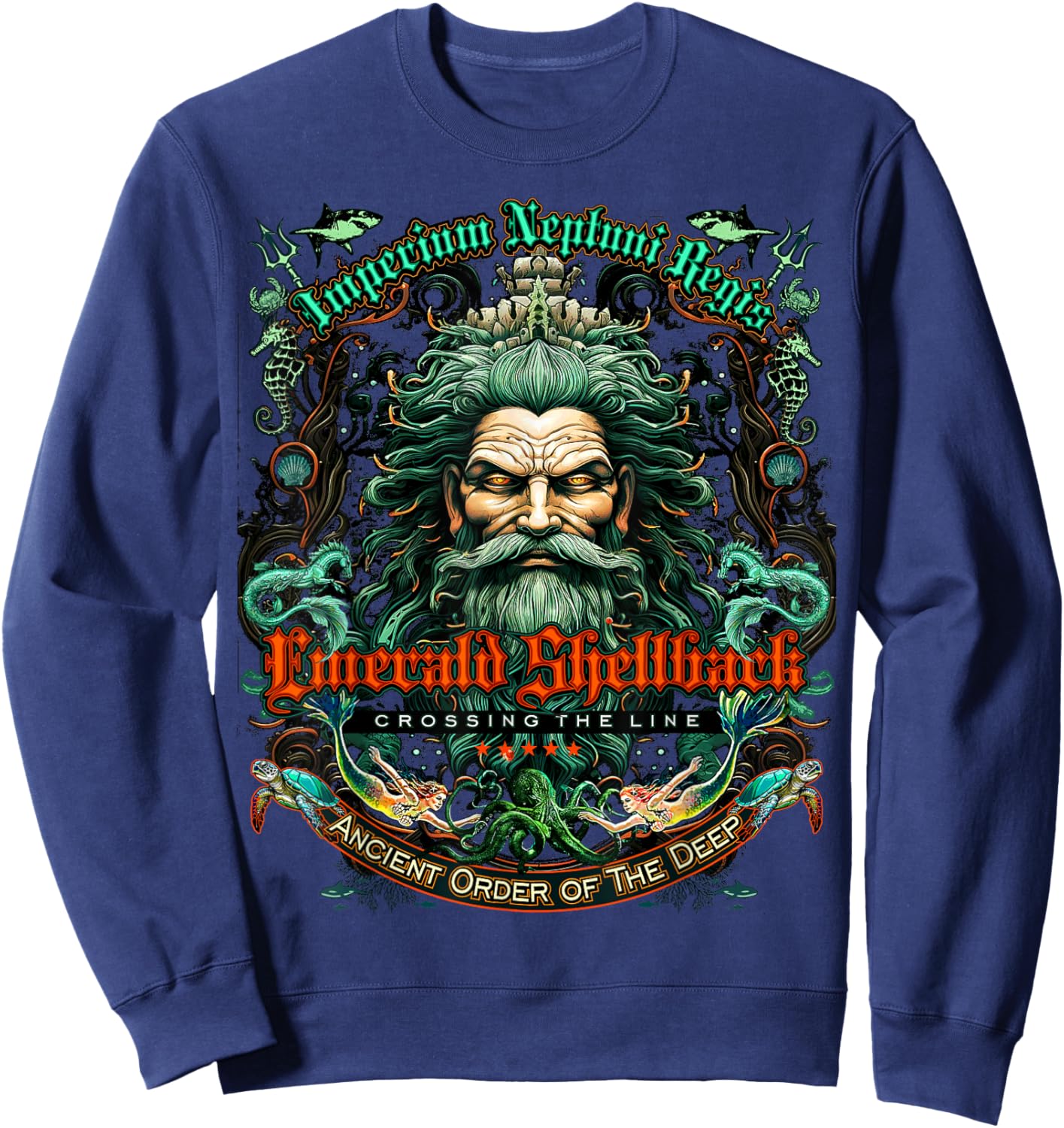 Emerald Shellback Crossing The Line Sweatshirt - Sweatshirt | Navy
