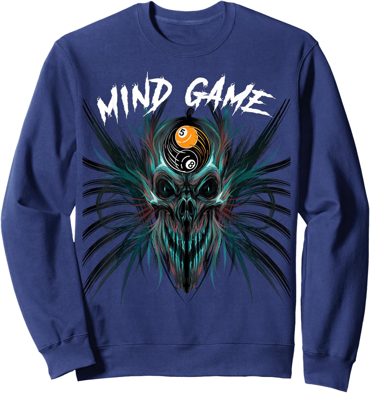Billiards Pool snooker Skull 8-ball 9-ball Sweatshirt - Sweatshirt | Navy