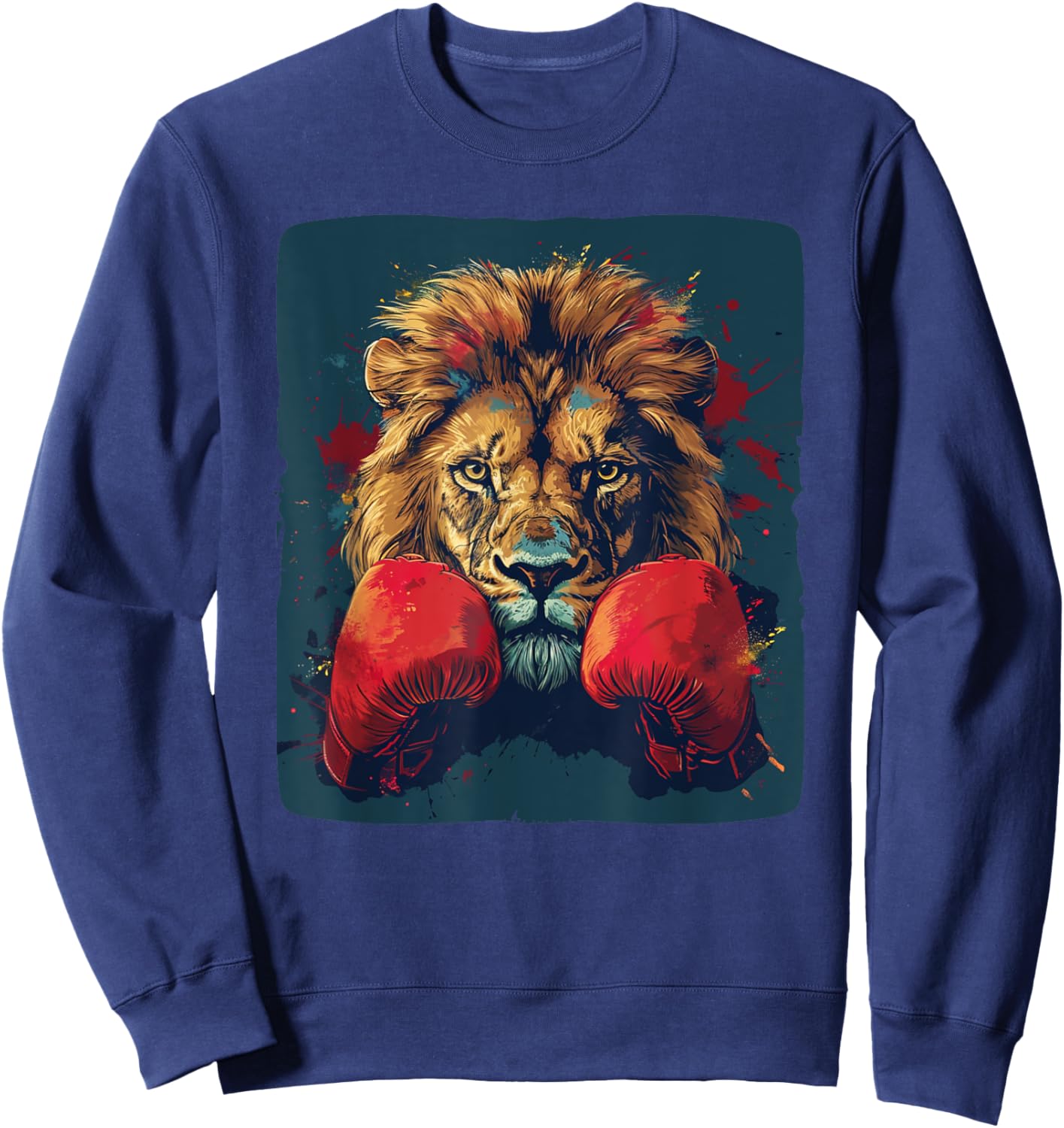 Cool lion with boxing gloves costume Sweatshirt - Sweatshirt | Navy