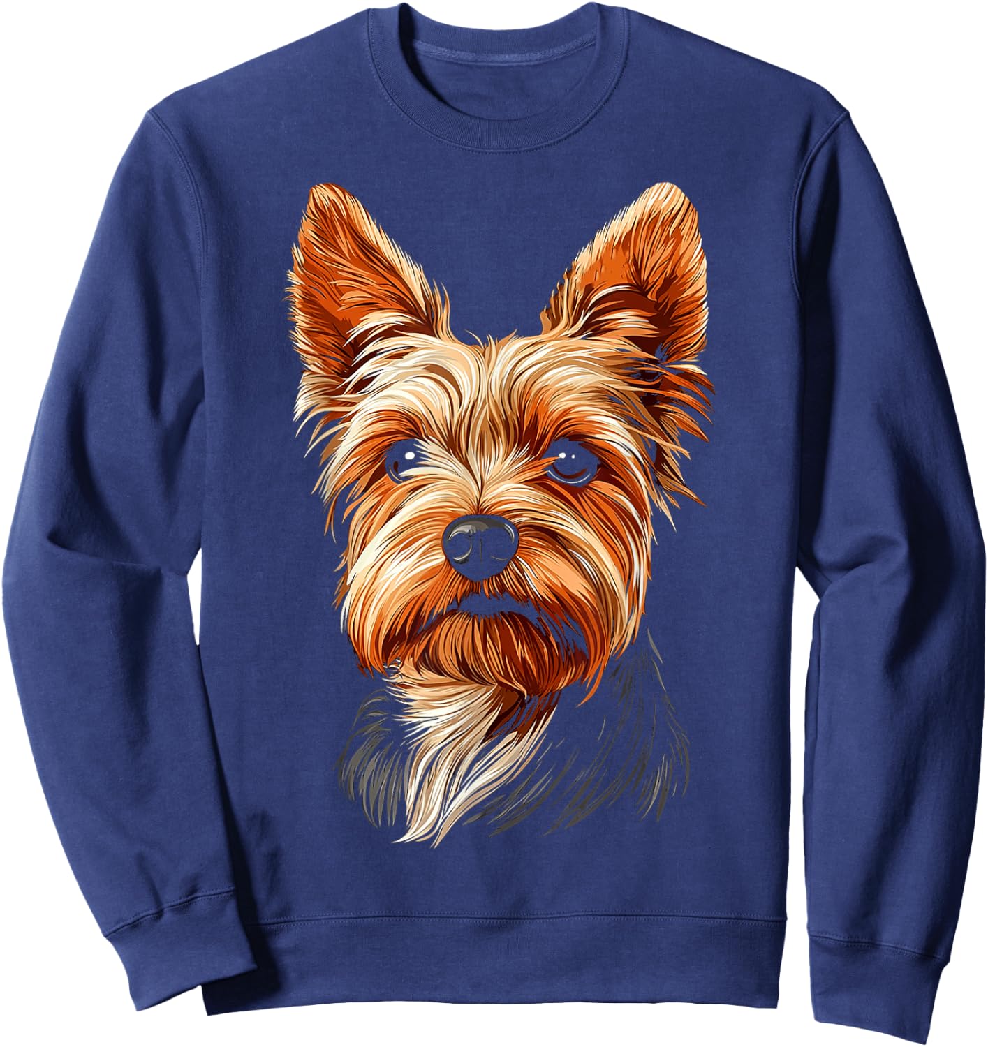 Silky Terrier Dog Motif Pet Illustration Silky Terrier Men Women Kids Sweatshirt - Sweatshirt | Navy