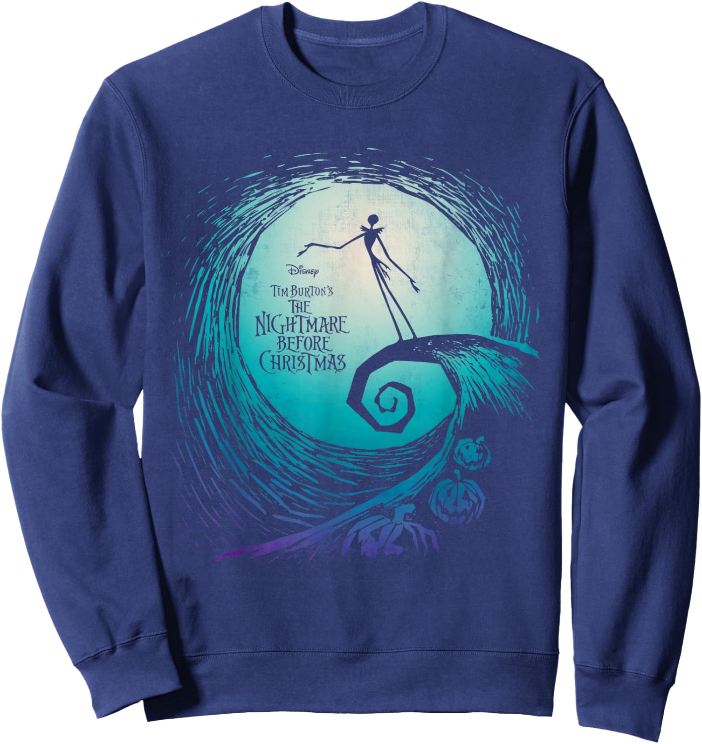 Disney Nightmare Before Christmas Jack Movie Logo Small Sweatshirt - Sweatshirt | Navy
