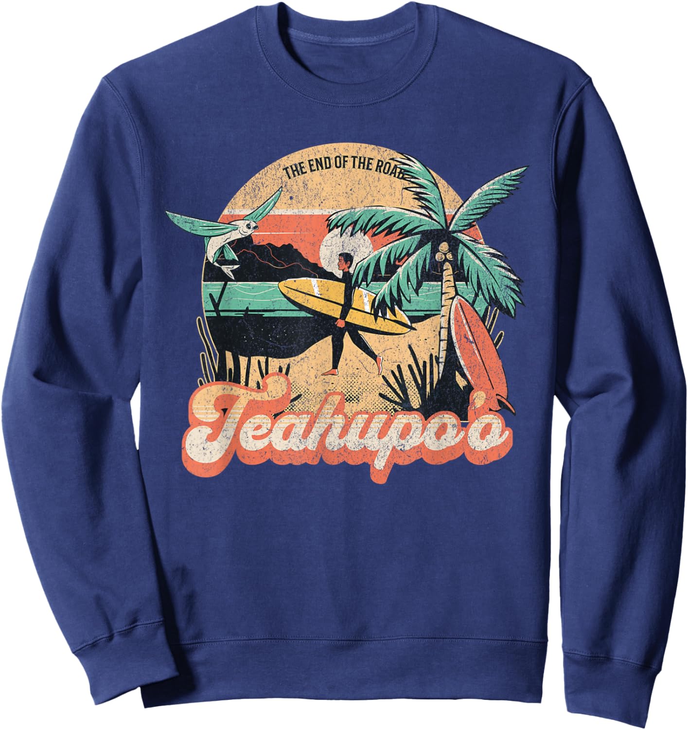 Teahupo'o French Polynesia Tahiti Iconic Surfing Sweatshirt - Sweatshirt | Navy